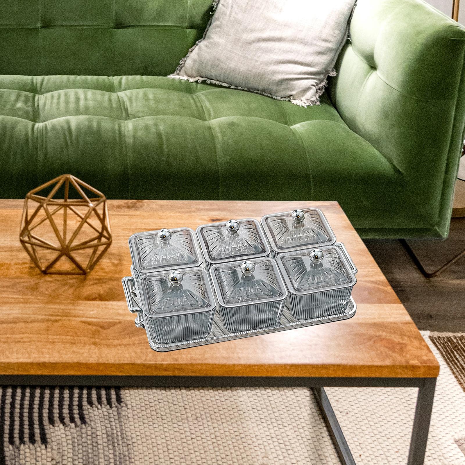 Divided Serving Dishes Relish Tray Appetizer Condiment Server for Home Grey