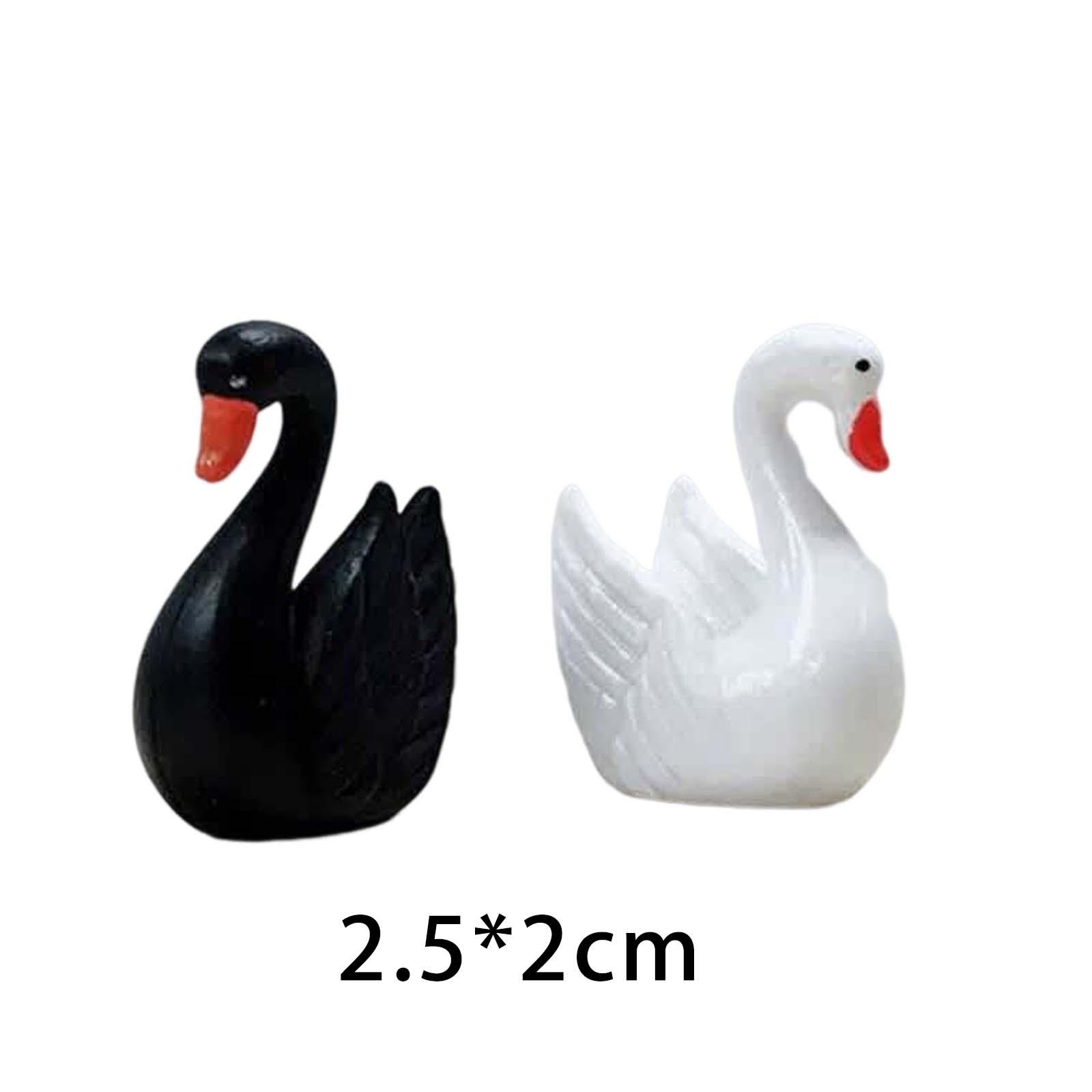 2x1 Pair Cake Topper Swan Figurines Baking Supplies for Birthday Halloween