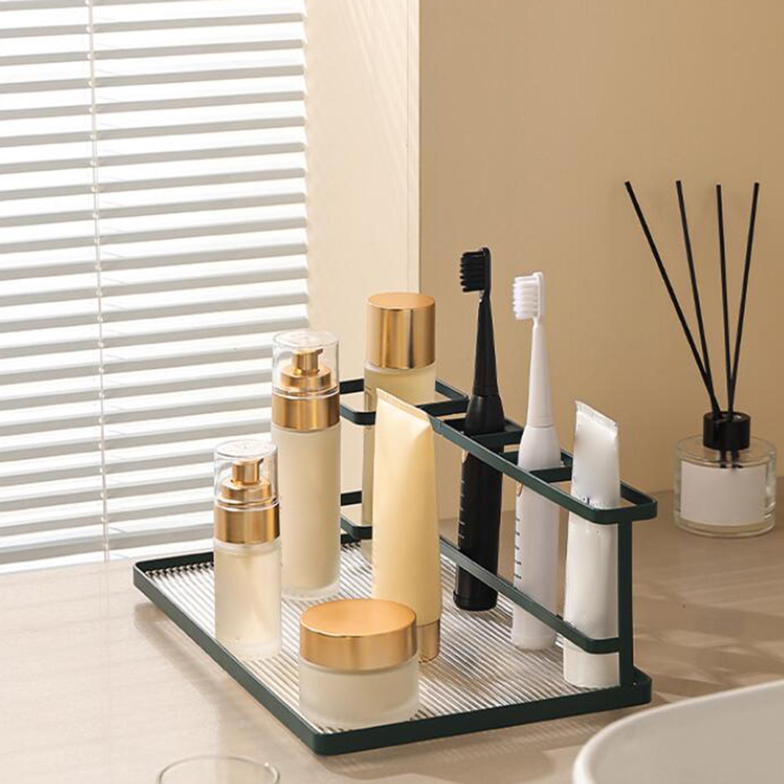 Electric Toothbrush Holder Bathroom Counter Organizer Rack for Vanity Creams Green