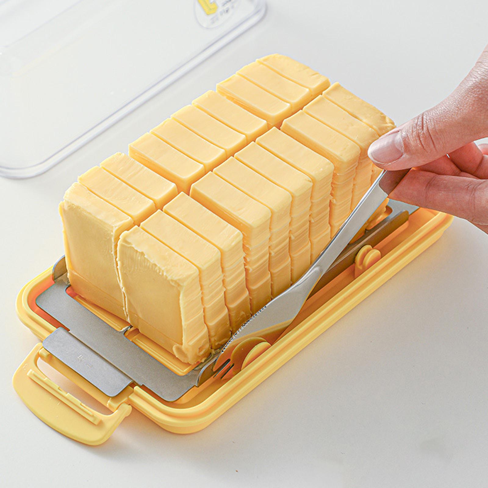 Butter Cutter Container Fresh Keeping Durable Butter Dish for Fridge Kitchen