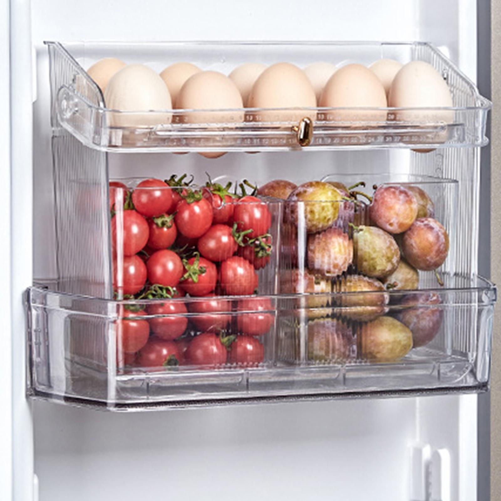 Multifunctional Kitchen Egg Organizer Portable for Cabinet Pantry Countertop white