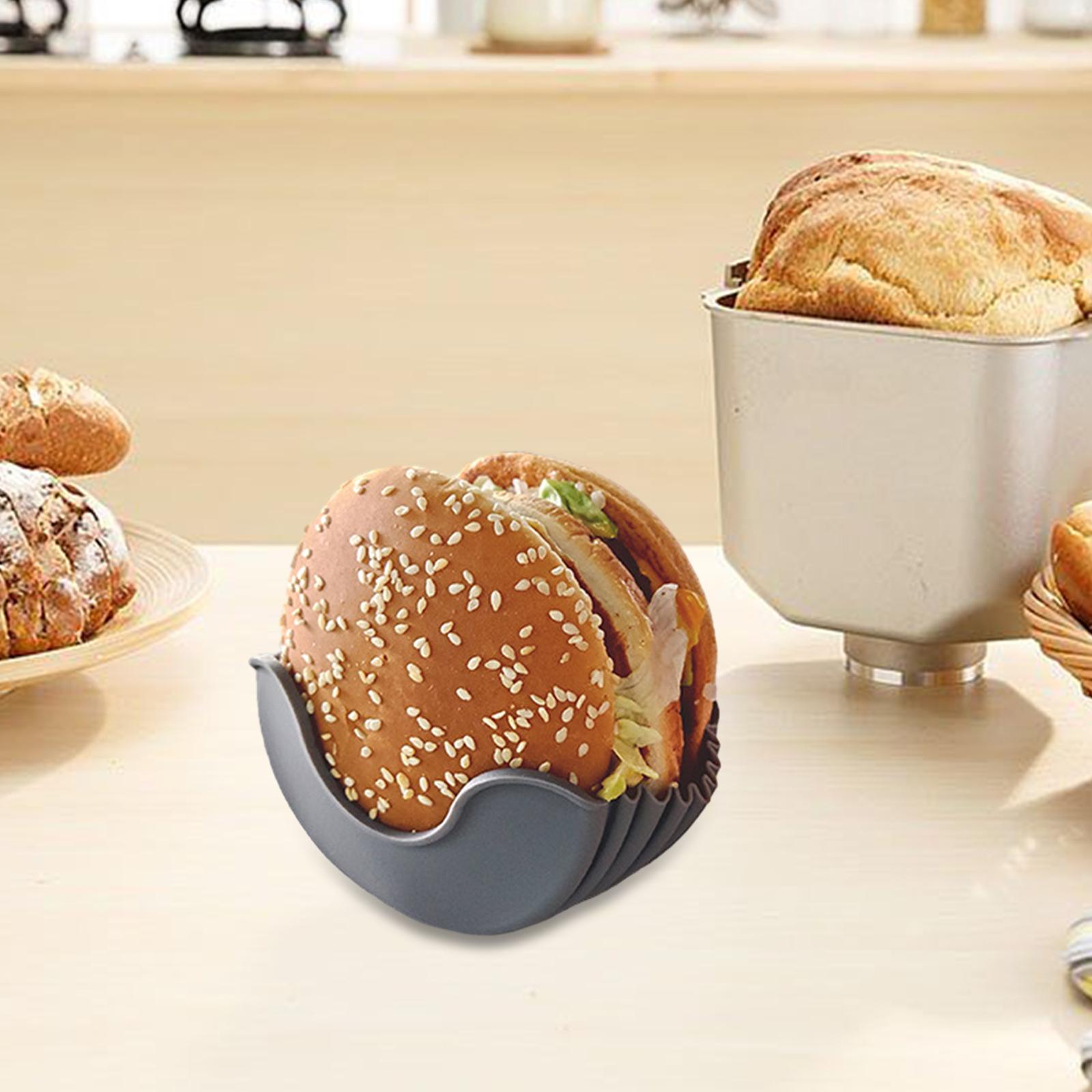 Silicone Hamburger Holder Hamburger Sandwich Burger Holder for Burger Lovers gray