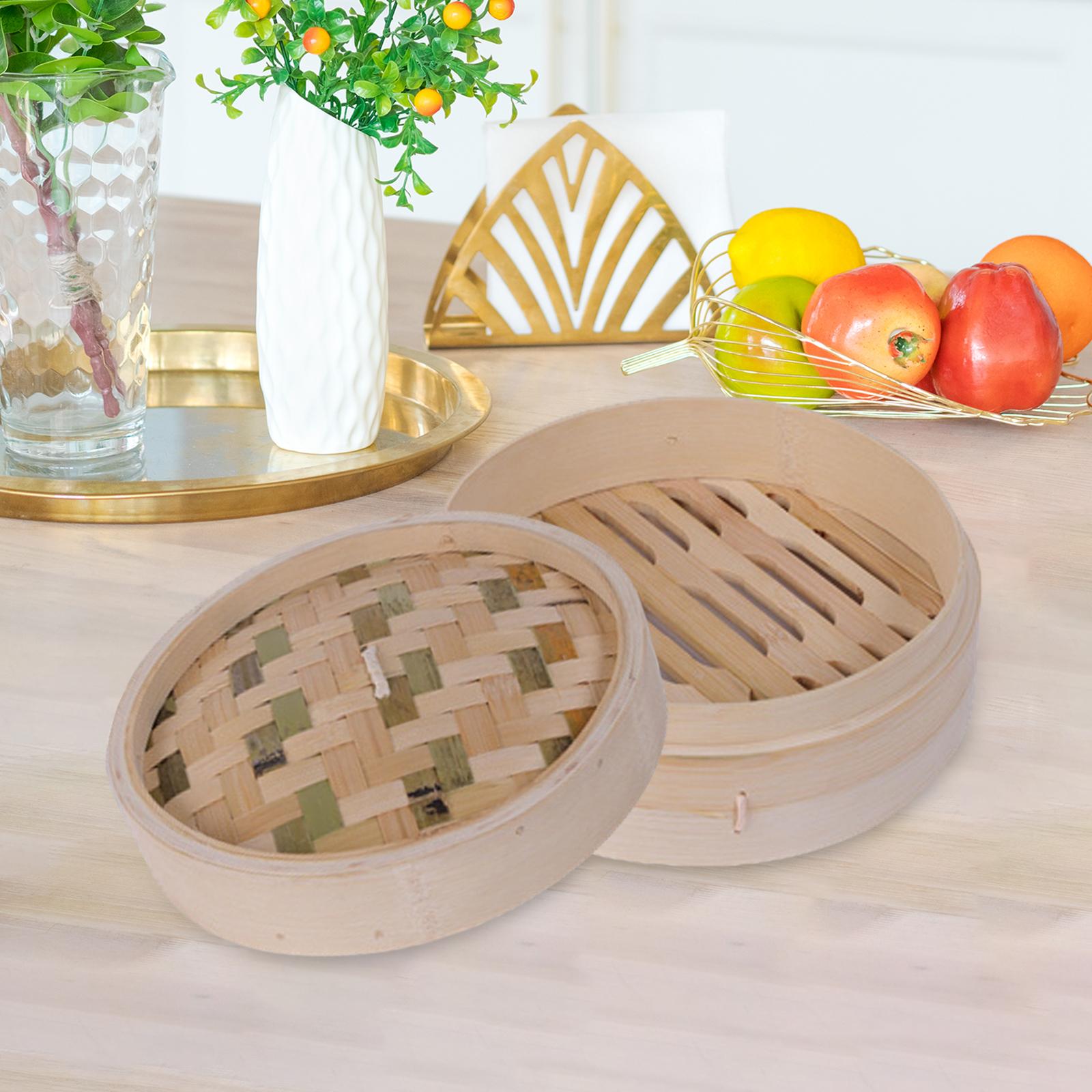Bamboo Steamer Basket Cooker Vegetable Steamer for Desserts Veggies Steaming 15cm