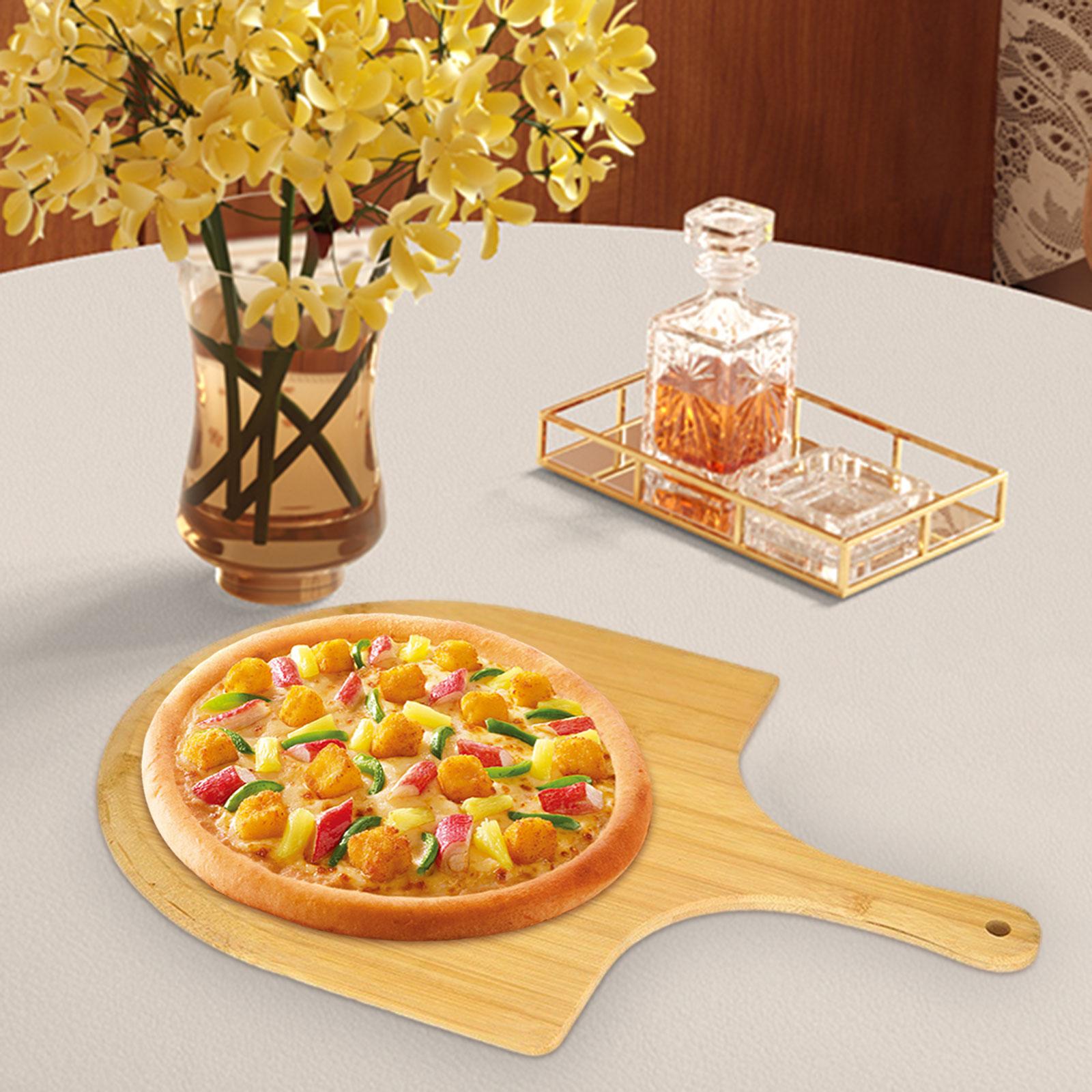 Bamboo Pizza Peel Durable with Ergonomic Handle for Cutting Vegetables Fruit