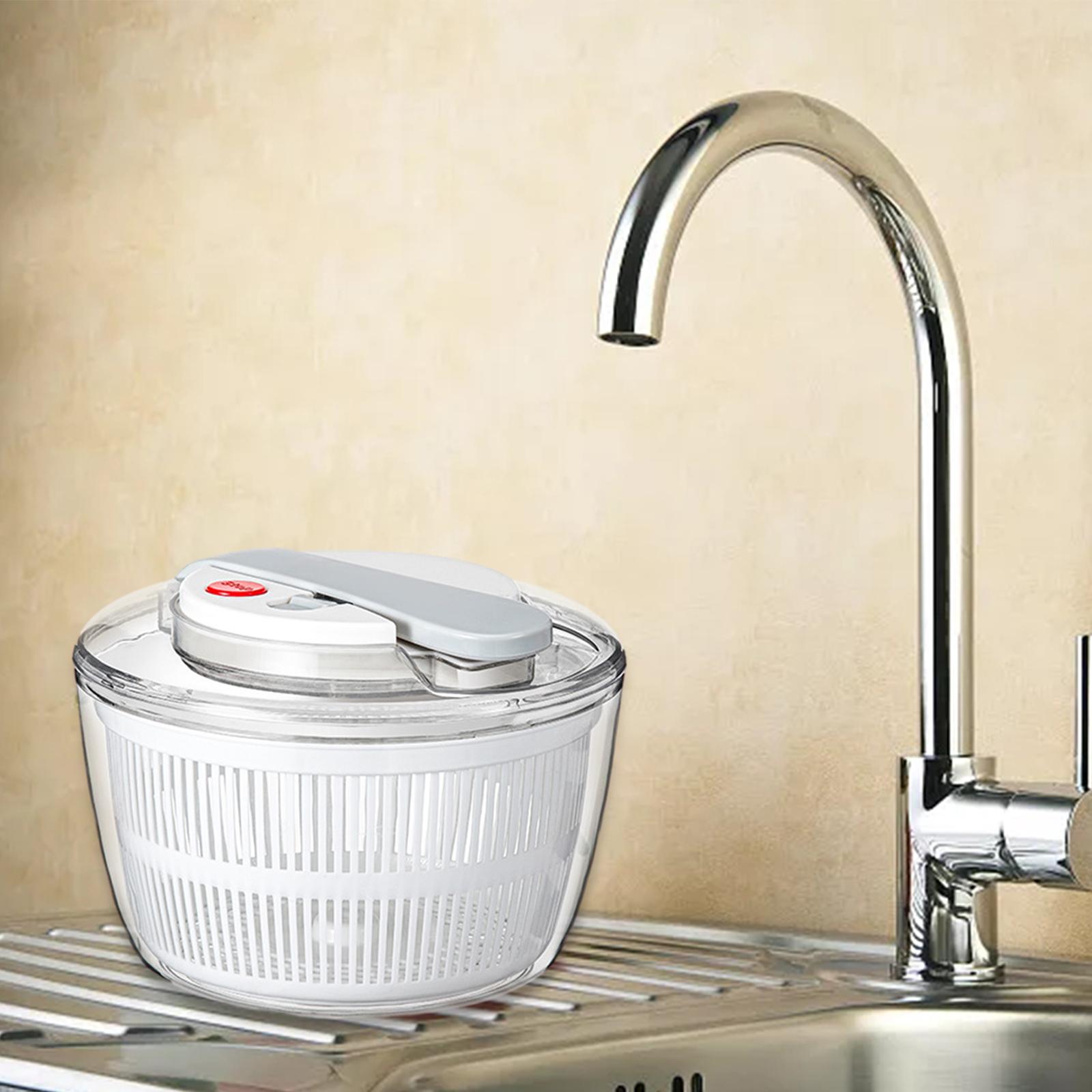 Vegetable Washer Dryer Lettuce Strainer Dryer for Salad Preparation Draining White