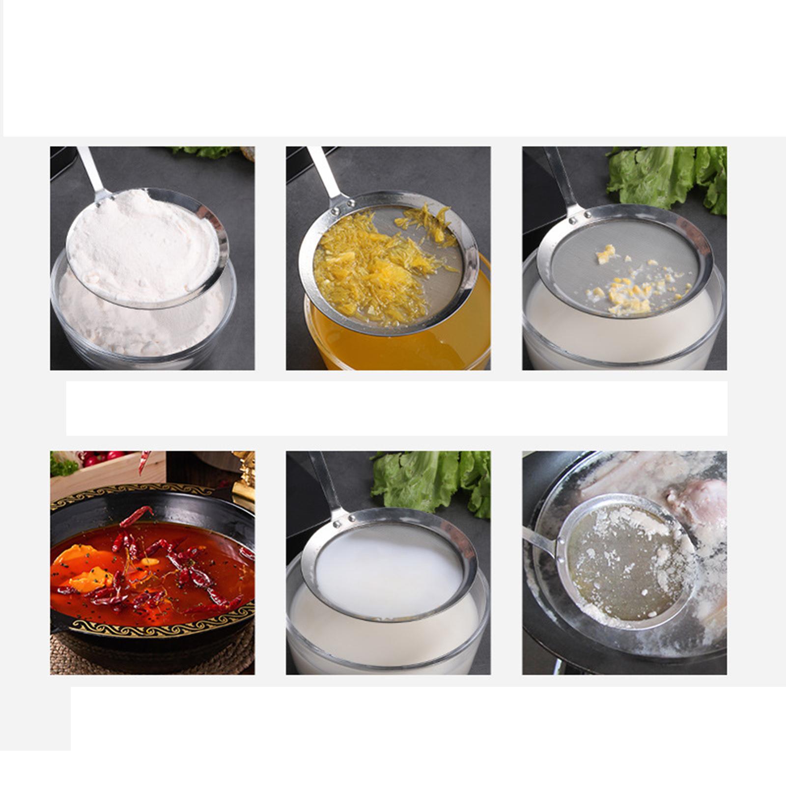 3xStainless Steel Skimmer Spoon Durable Multi Use Skimming and Foam