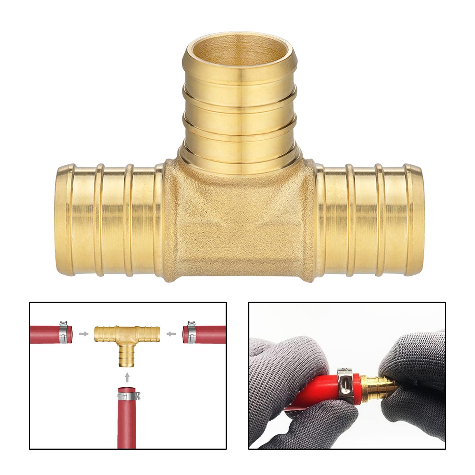 3 Way Valves Compression Tee Fittings Brass Pex Tubing Fitting Durable Sturdy