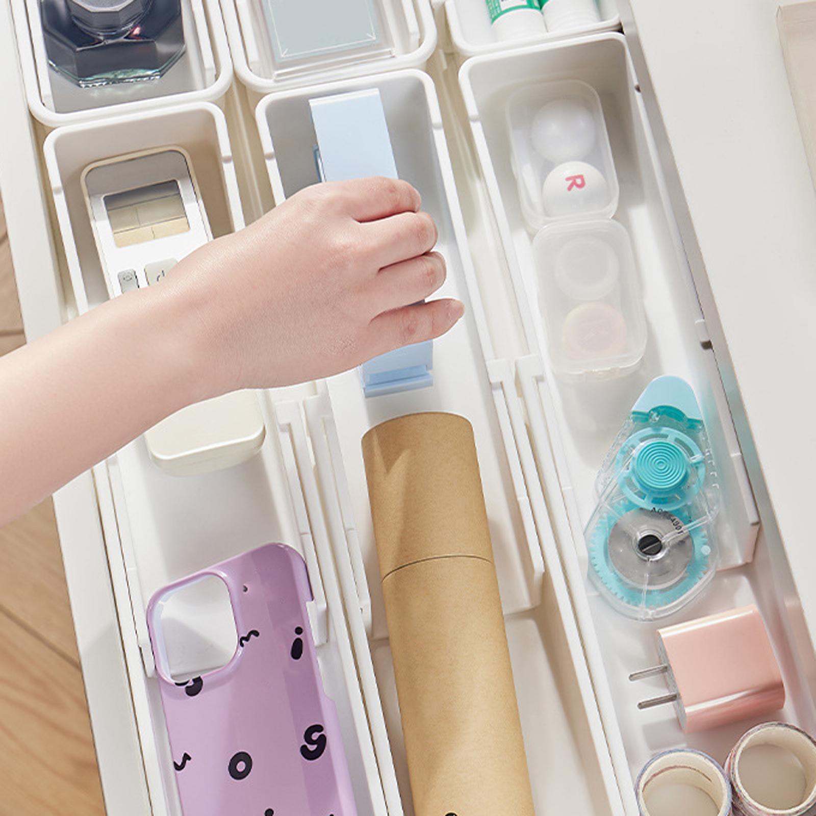 2xDrawer Divider Tray Stationery Makeup Dividers for Sundries Serving Utensils