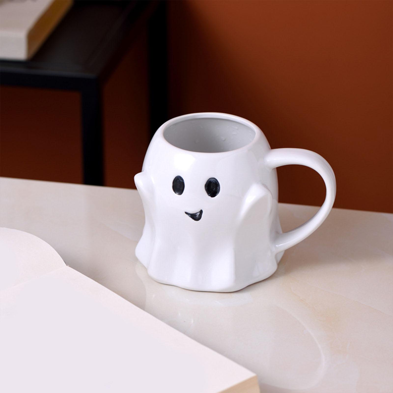 Cute Ghost Coffee Mug Novelty Porcelain Mug for Halloween Birthday Gift Xmas