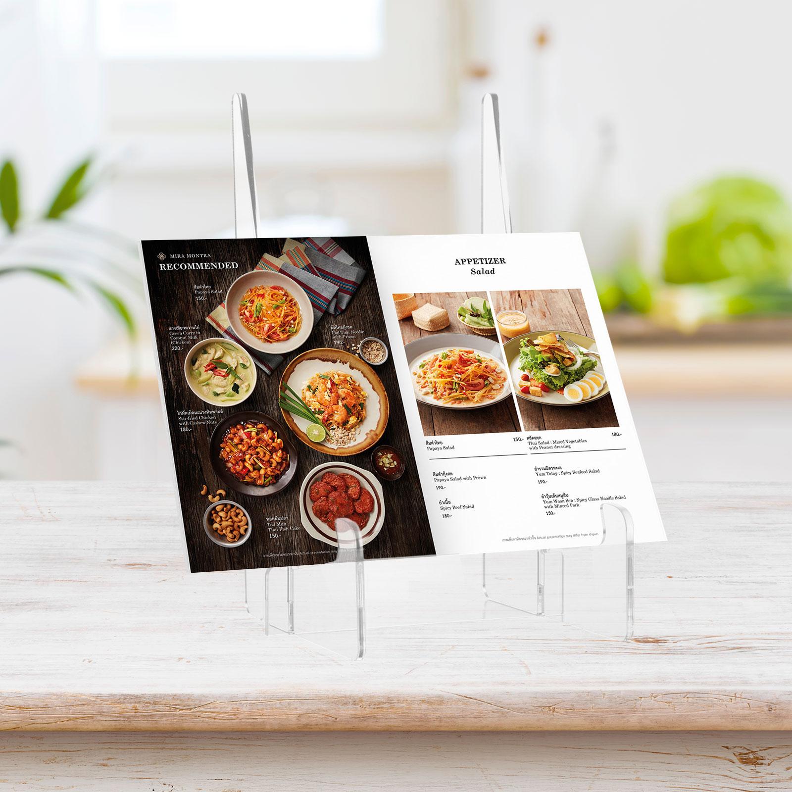 Acrylic Cookbook Holder Stand Clear for Tabletop Kitchen Counter Living Room