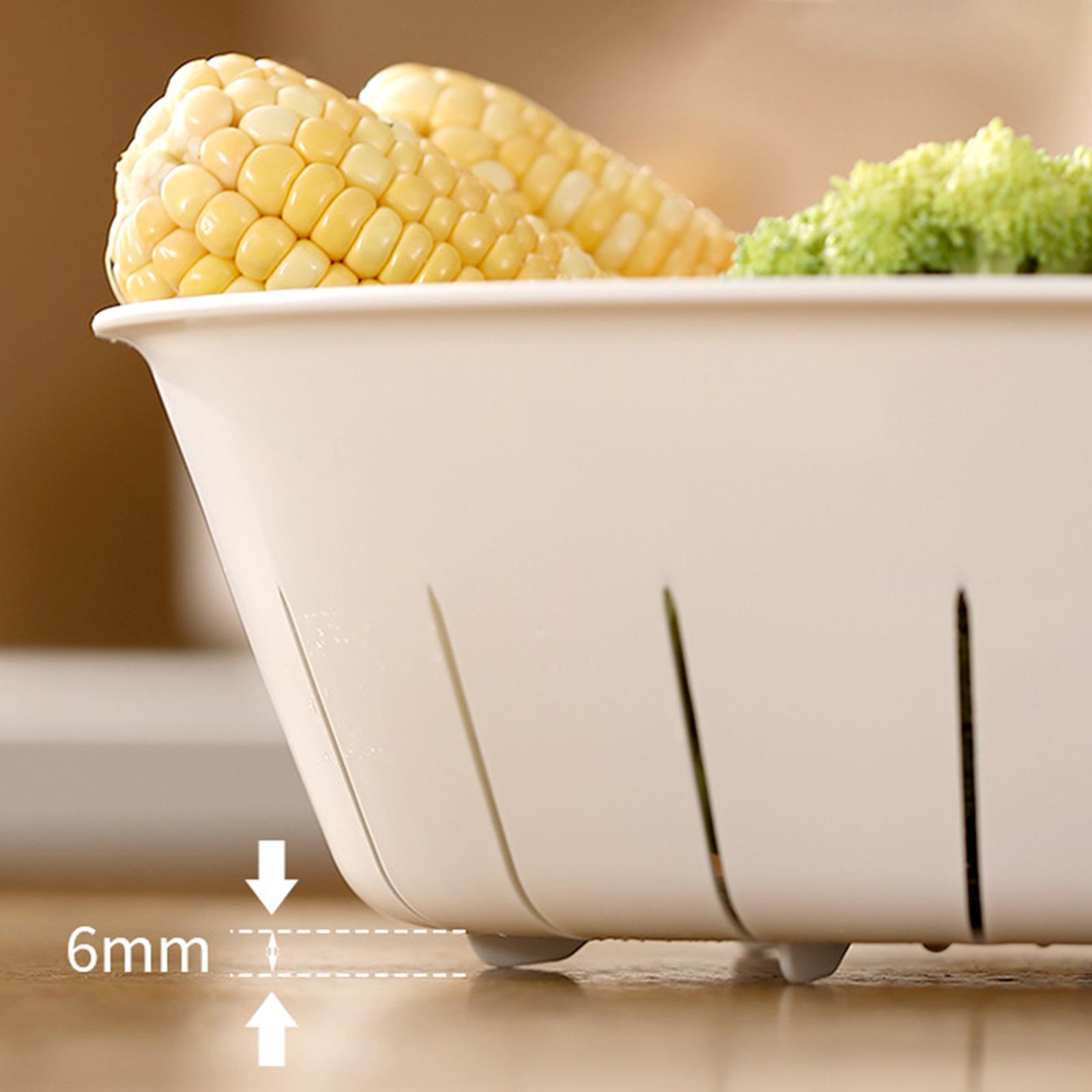 Double Layered Washing Basket Kitchen Colander Detachable Fruit Drain Basket