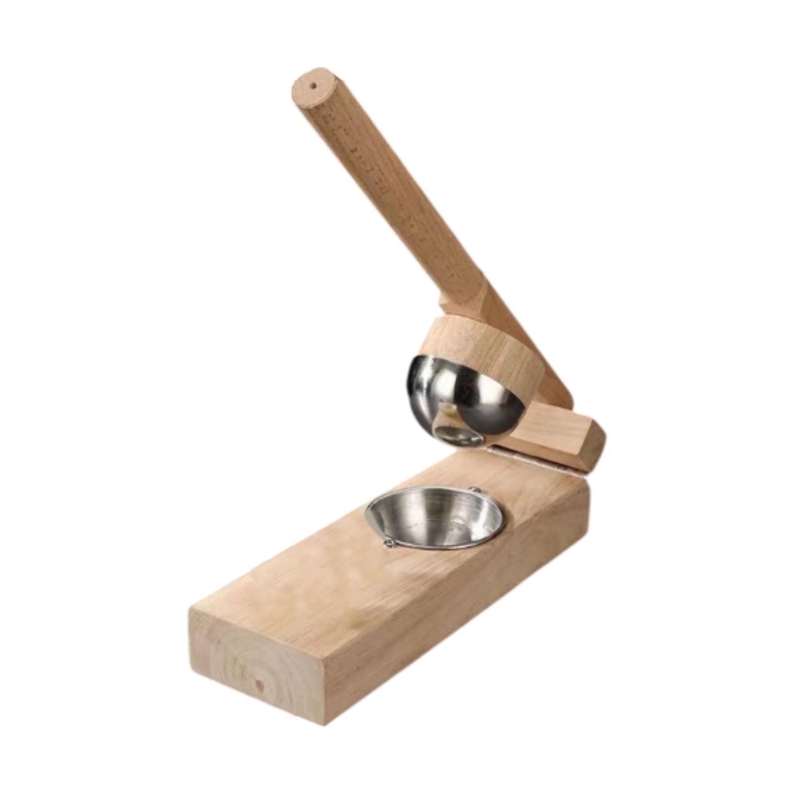 Wood Mochi Maker Multifunctional Dough Pressing Tool for Pastry Home Camping rubber wood 8CM