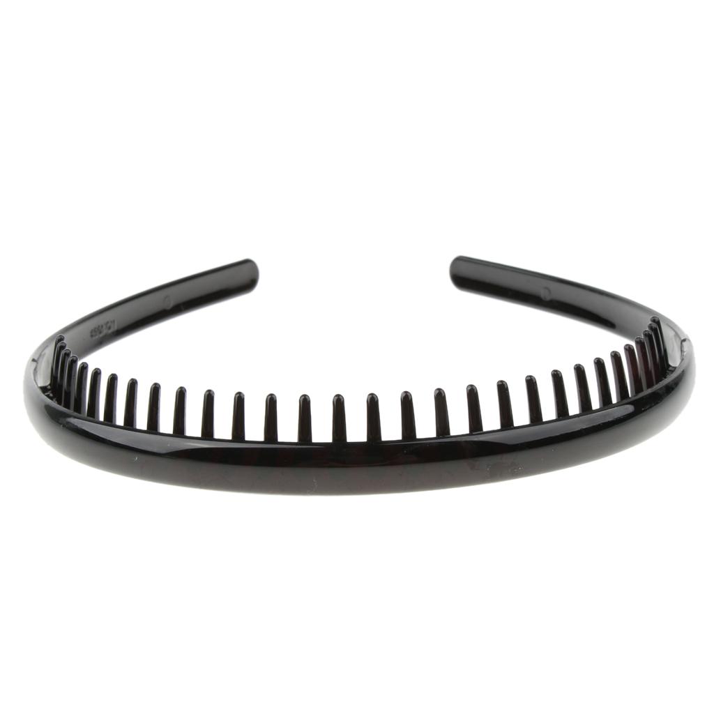 5x Fashion Resin Mens Alice Hair Band Headband Toothed Clips Comb Hoop