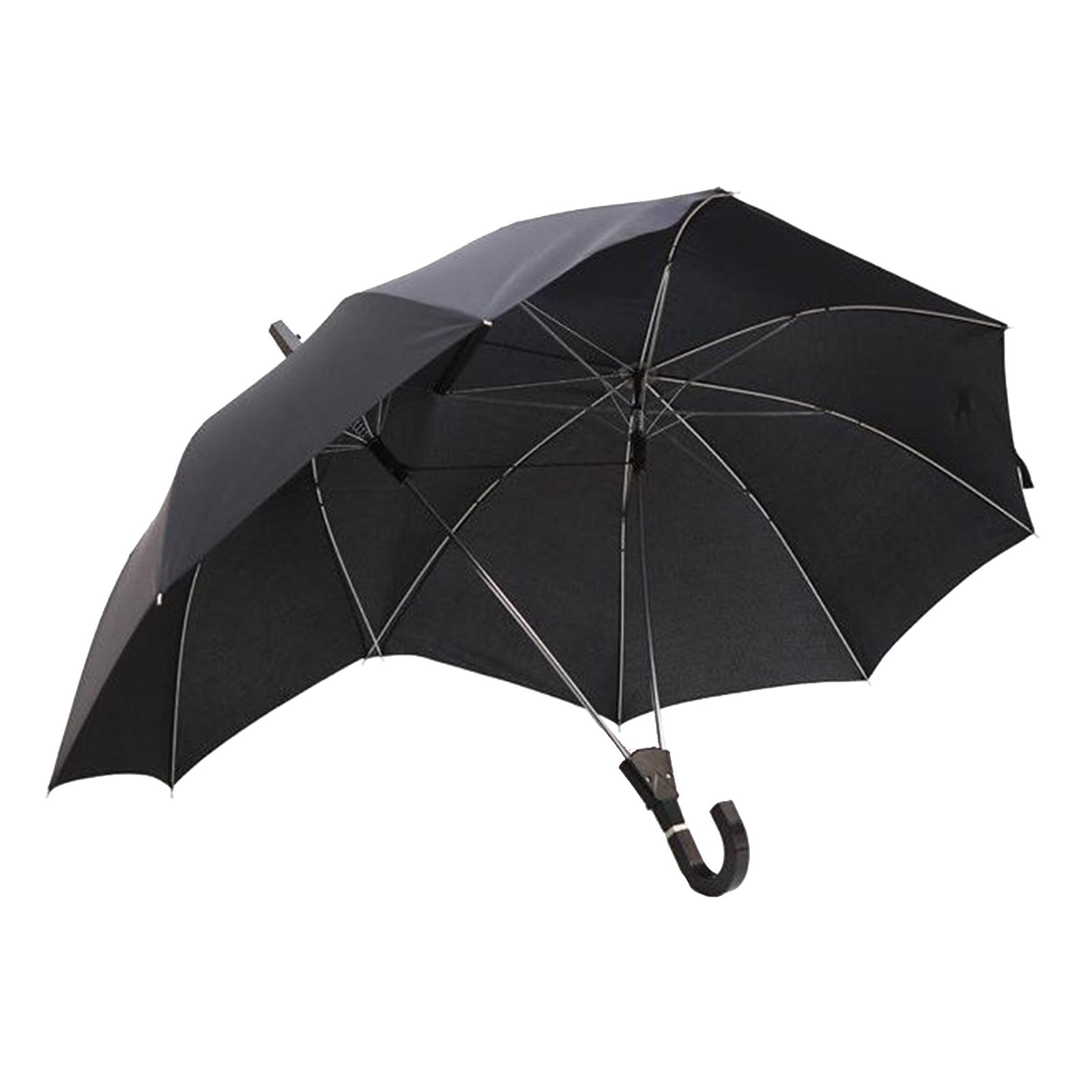 Automatic Open Umbrella Anti-UV Rain Windproof Couple's Umbrella Large Black