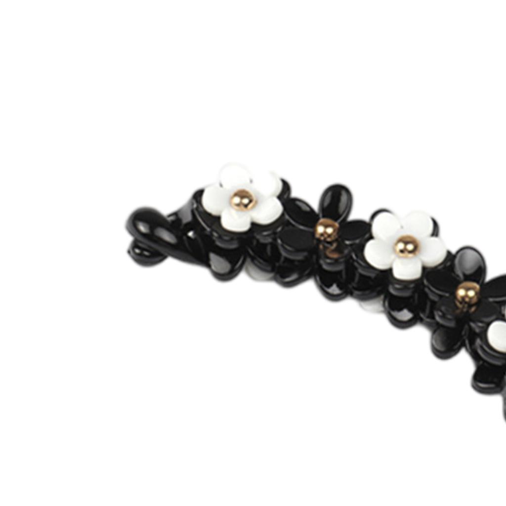 2x Girls Fashion Black White Petals Hair Clip Duckbill Hairpin Headwear