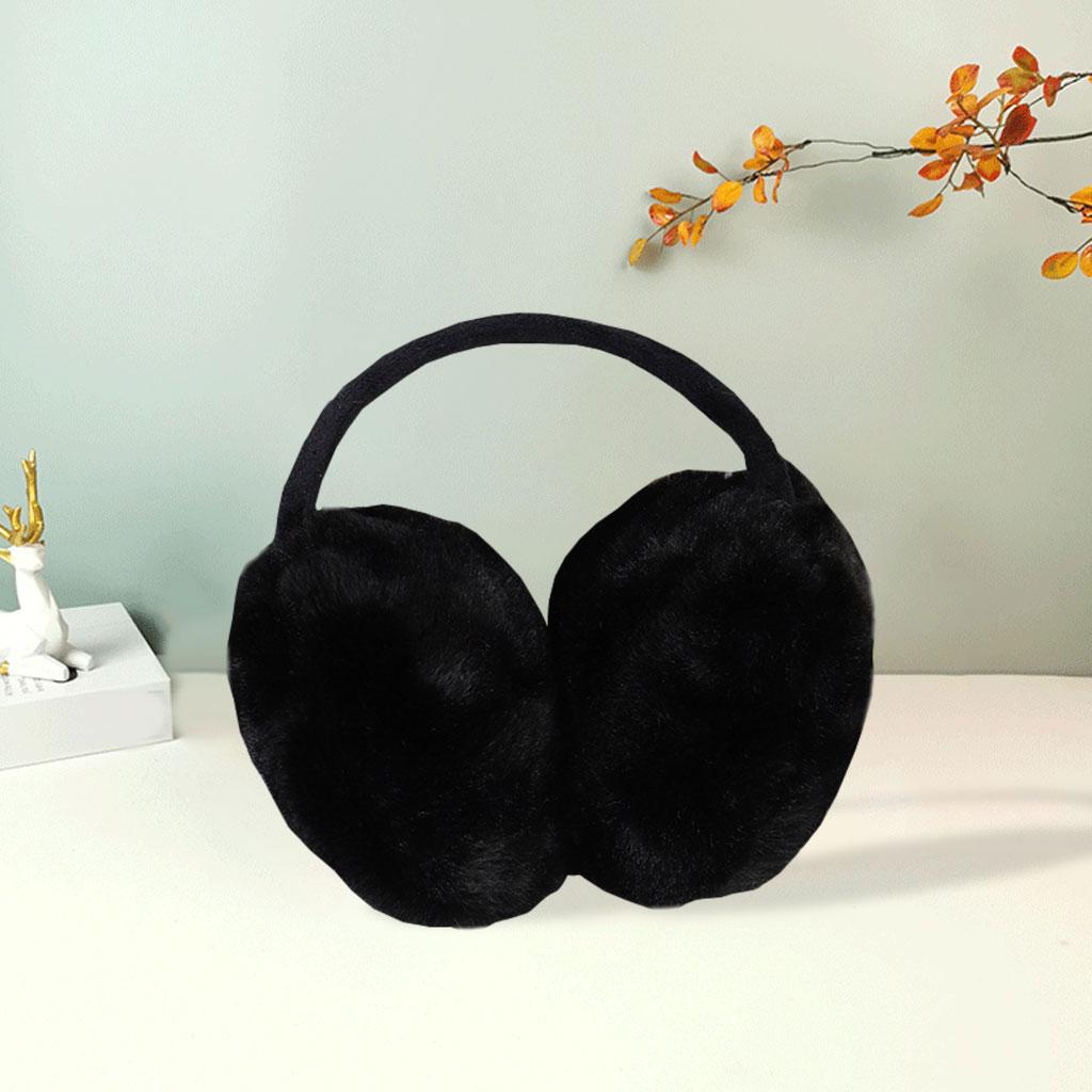 Furry Ear Muffs Warmer Warm Earmuffs Headphone Winter Cold Weather Black