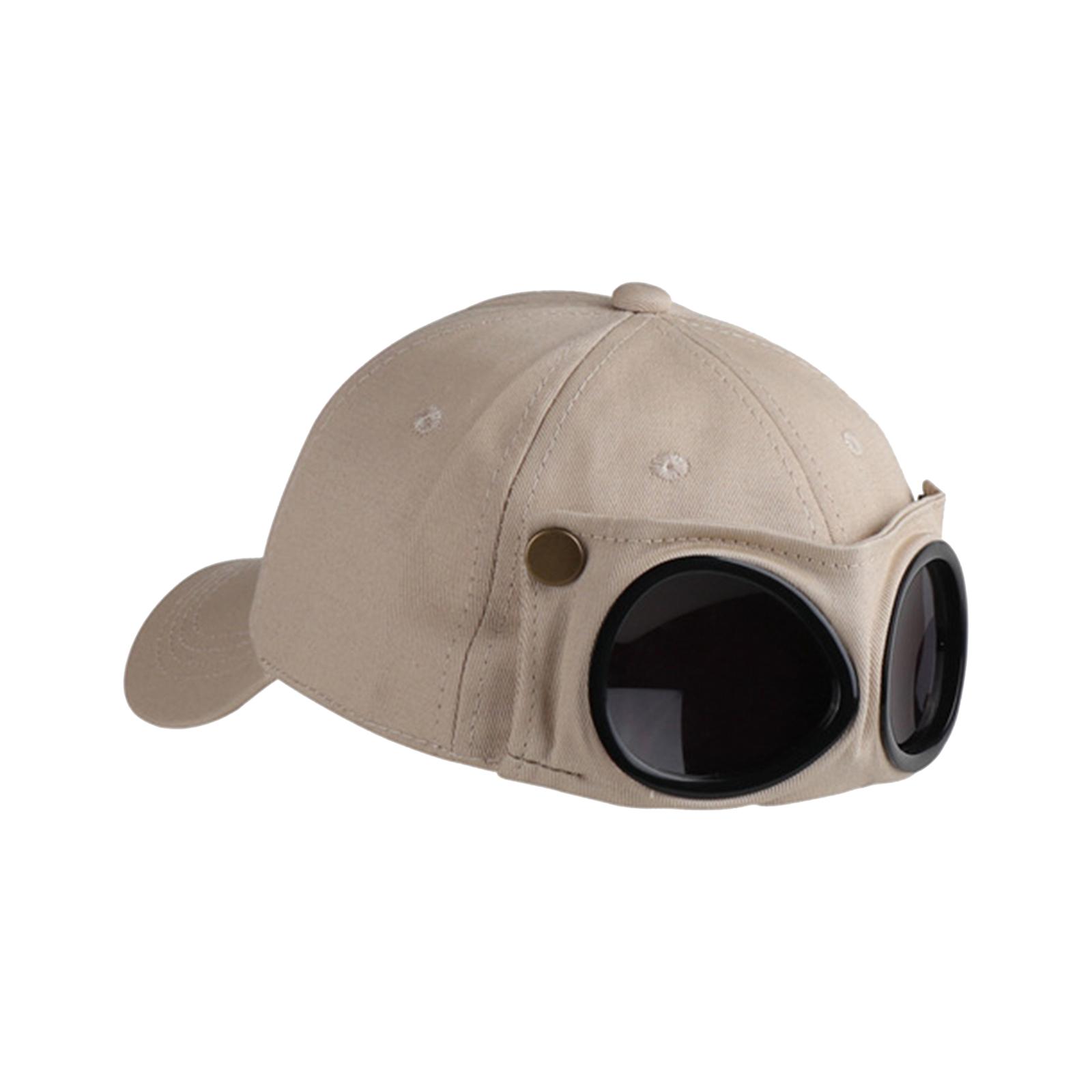 Baseball Hat W Glasses Cotton Children Girls Summer Beige 