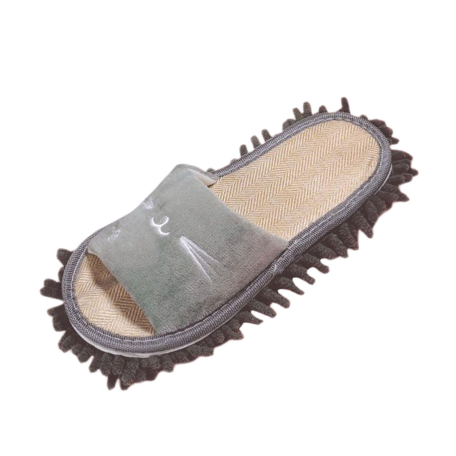 Mop Slippers Washable Gray