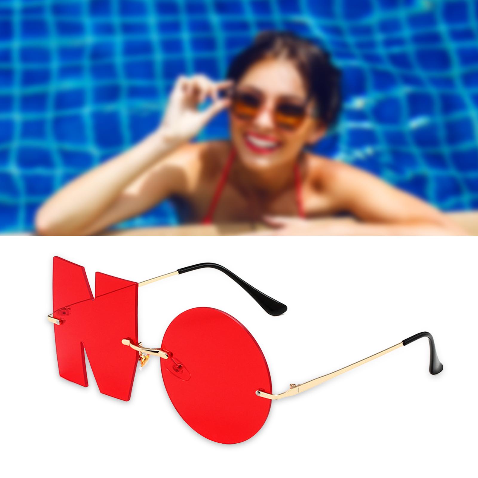 Letter No Sunglasses Streetwear Summer Sun Glasses for Party Vacation Red