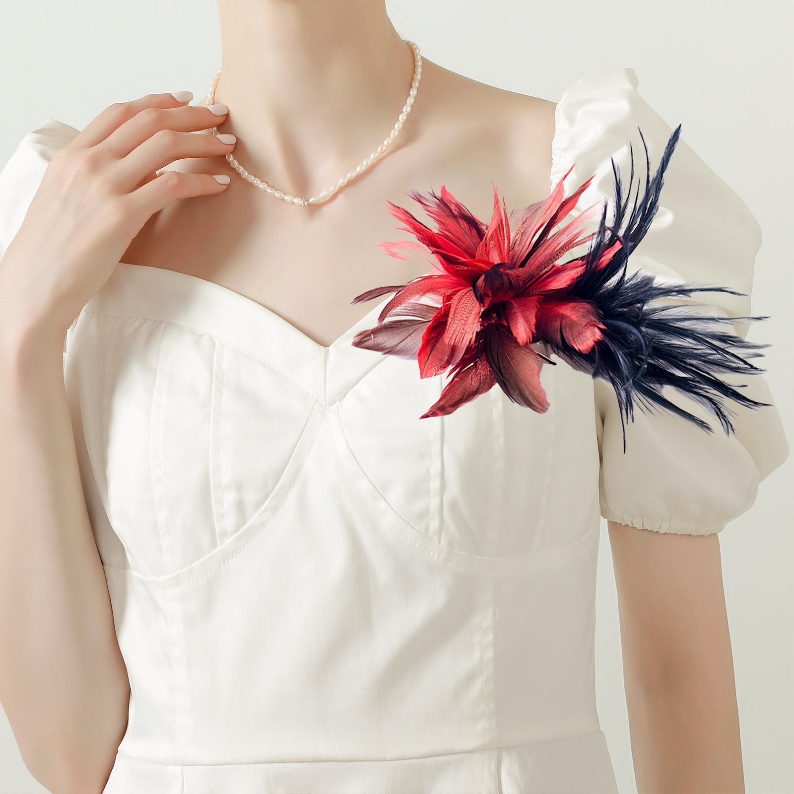 Fashion Feather Brooch Headwear Brooch Costumes Hair Accessories for Party