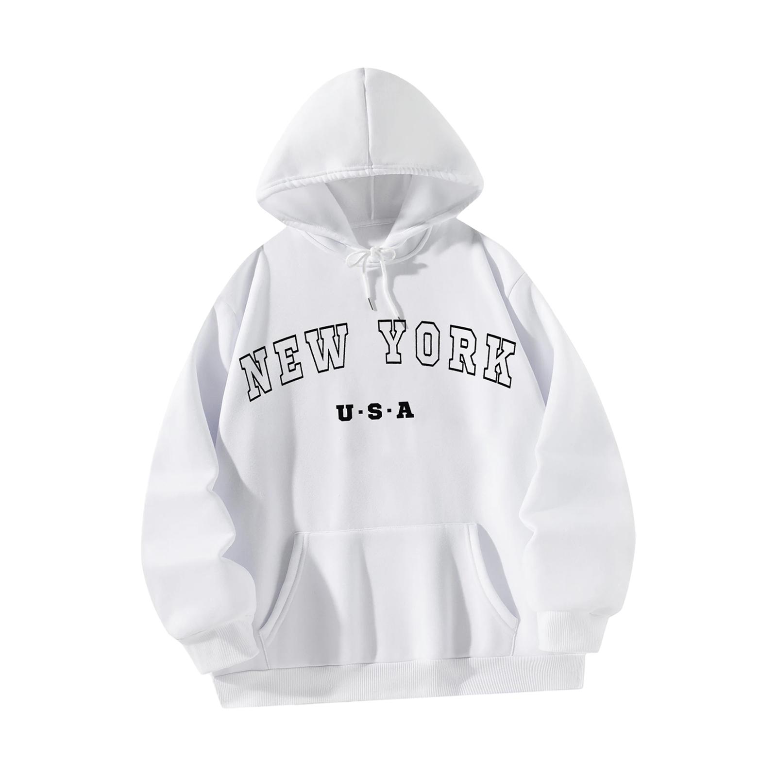 Women Hoodies Sweatshirt Girls Printed Sweatshirt Drawstring Pullover Hoodie XXL