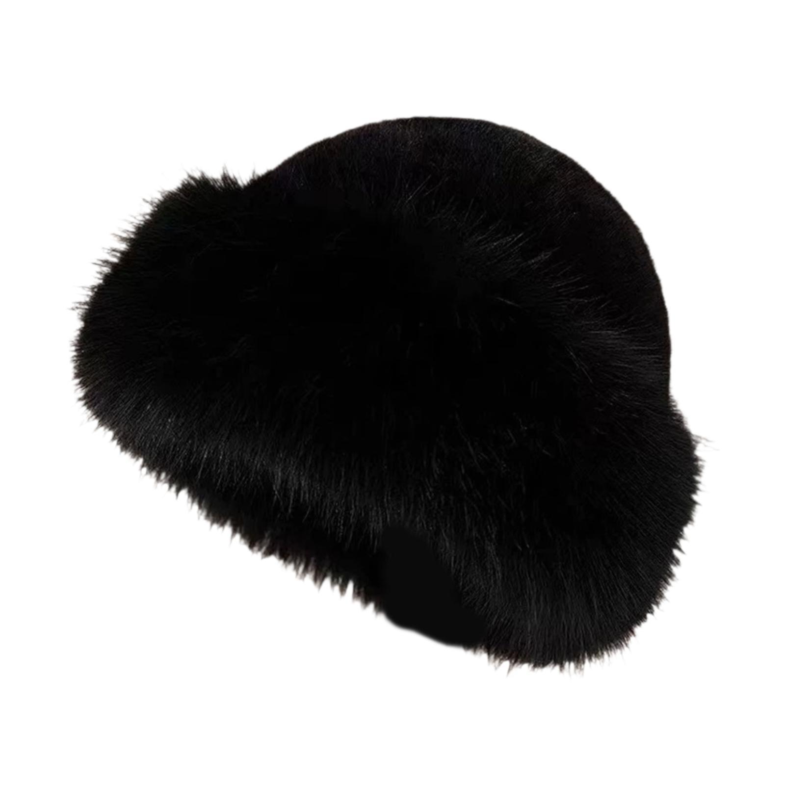 Faux Fur Hat Black