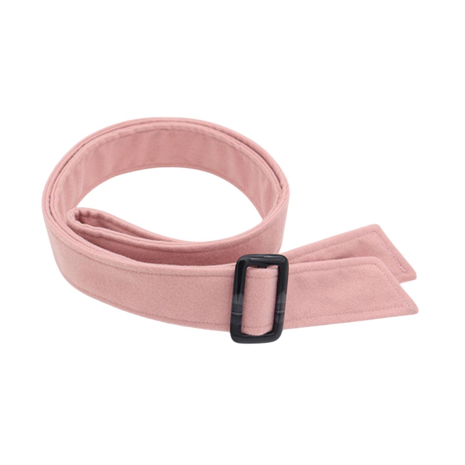 Woolen Overcoat Waist Belt Pink