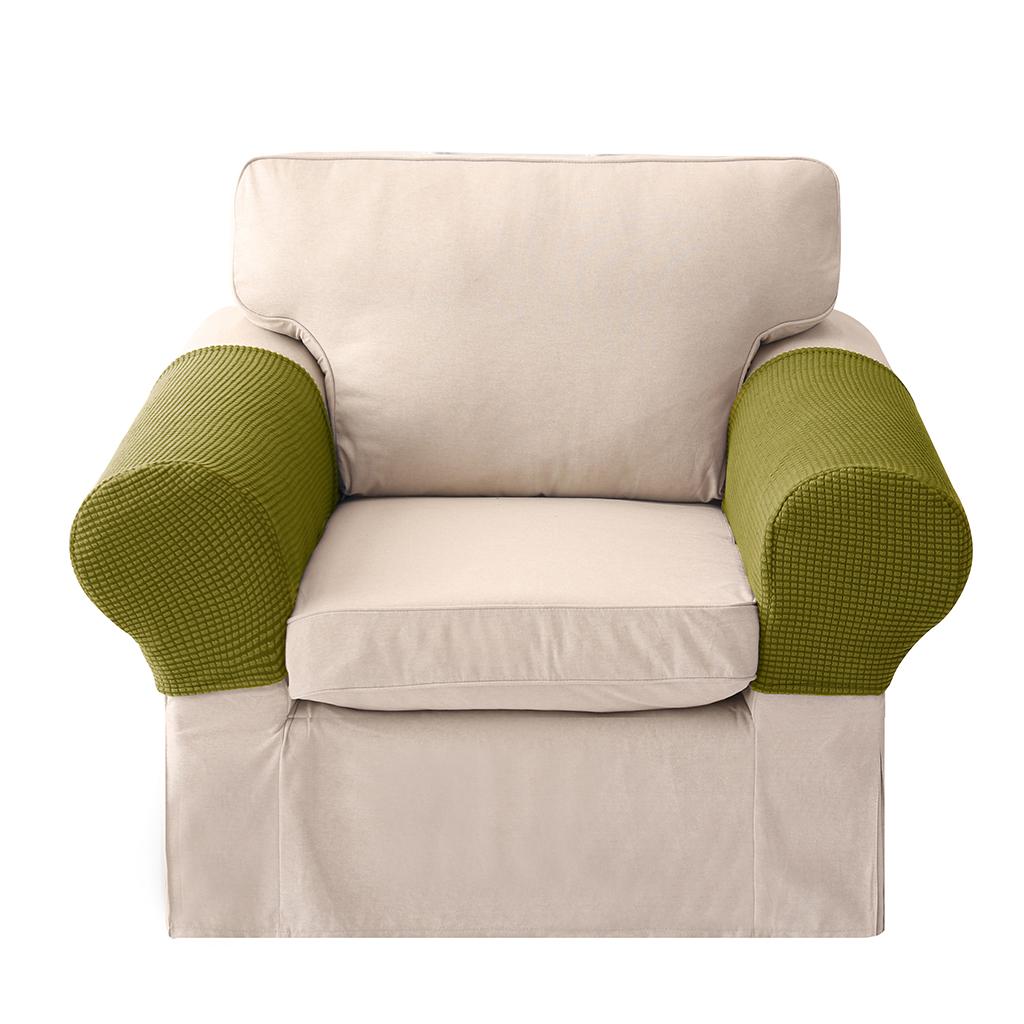 2 Pcs Sofa Armrest Covers Protectors Soft Arm Slipcovers with 10 Twist