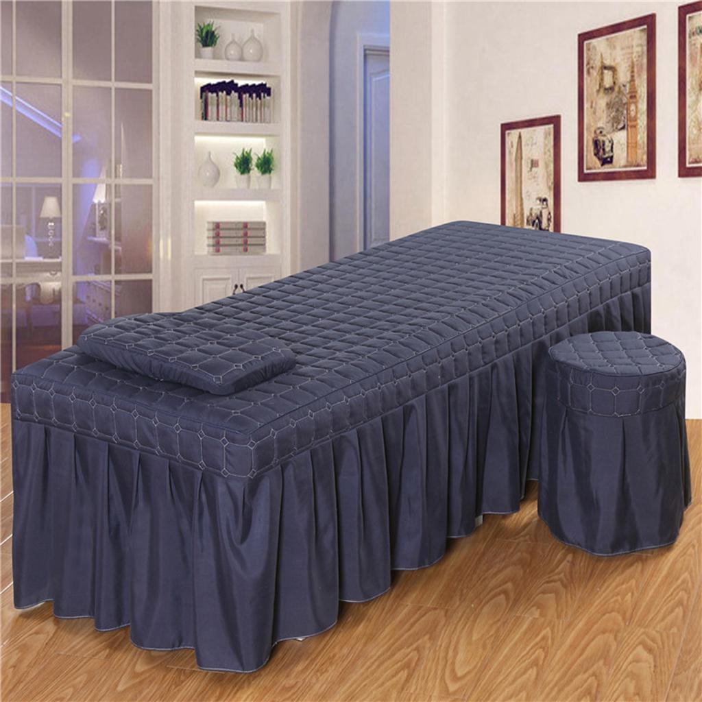 Details about   Face Table Bed Skirt Valance Sheet Stool Cover for Beauty Salon Tattoo 
