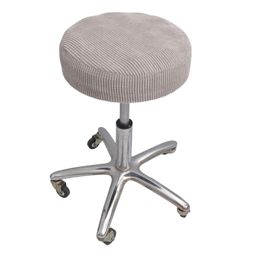 Stretch Round Bar Stool Cover Chair Cushion Seat Pad Sleeve Cover Black