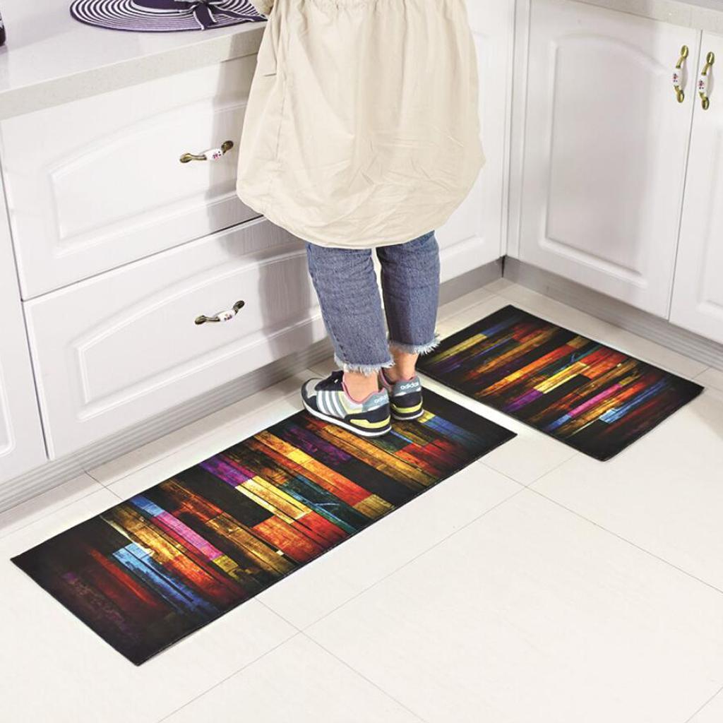 2pcs/Set Non-slip Kitchen Mats Bathroom Floor Carpet Area Rug Doormat Runner | eBay