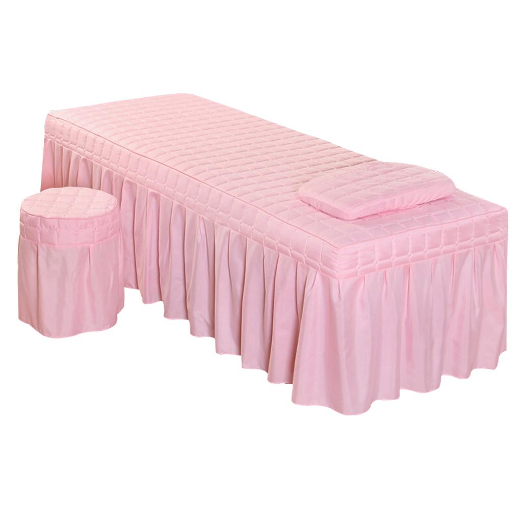 Massage Table Skirt Cover Sheet Pillowcase Stool Cover Beauty Bedding