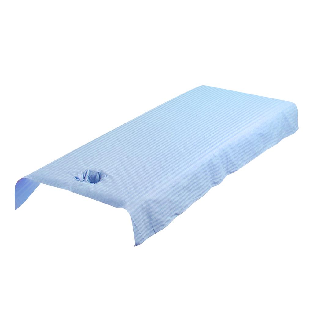 Pure Cotton Universal SPA Massage Bed Sheet Cover  Bule_2 100x200cm Hole