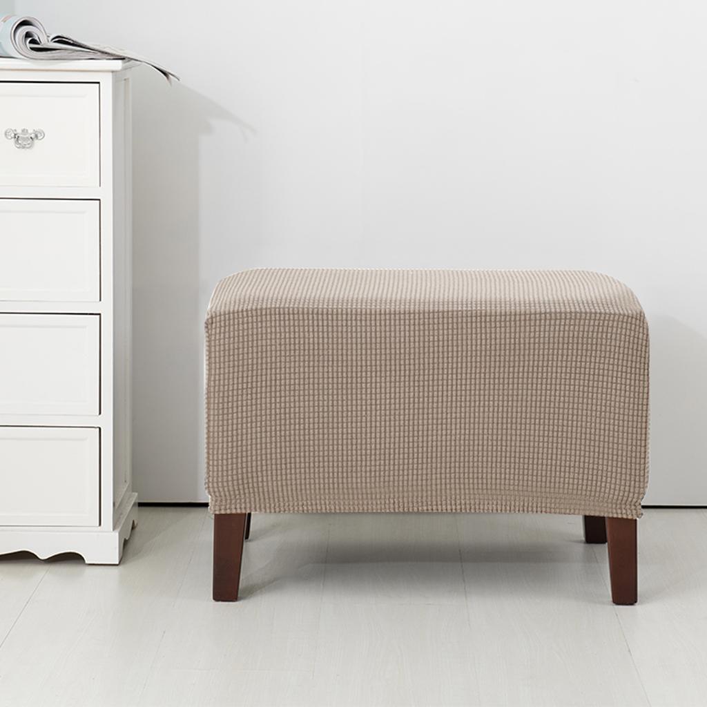 Ottoman Pouf Cover Footstool Slipcover Footrest Stool Protector Sand