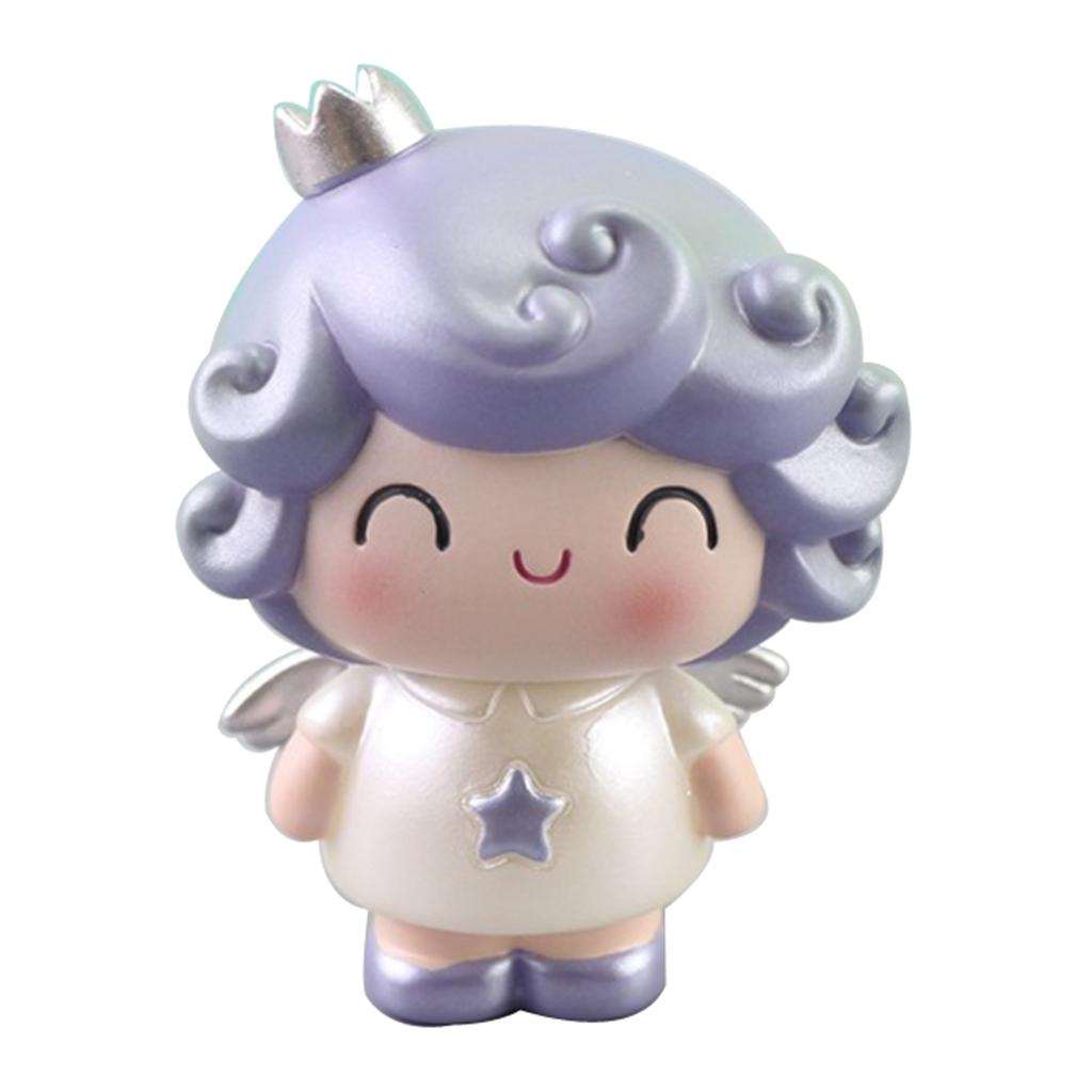 Resin Ornament Desktop Figurine Cute Angle Style A_Blue