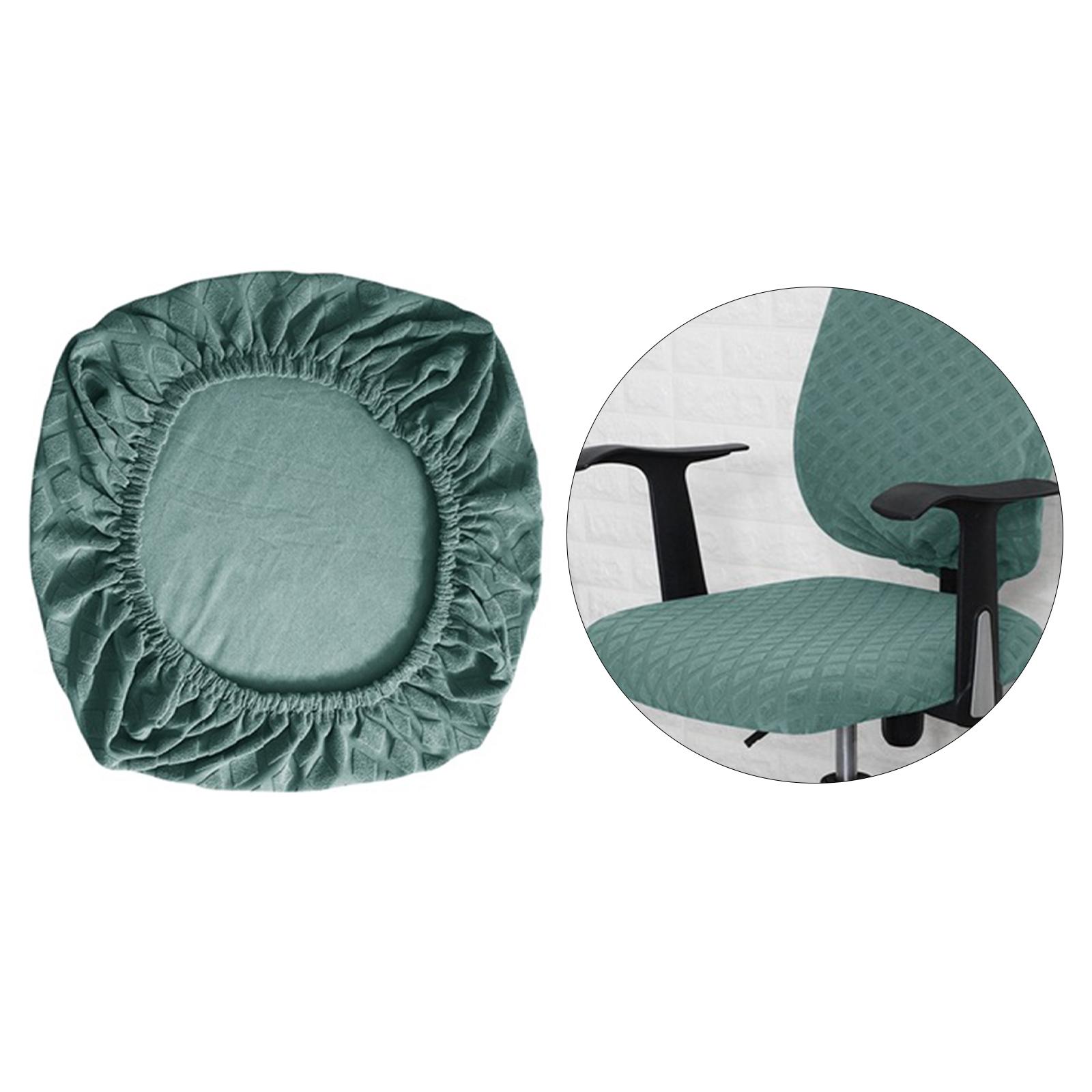 Chair Seat Cover Dining Room Chair Seat Slipcover Removable Washable Dark Green