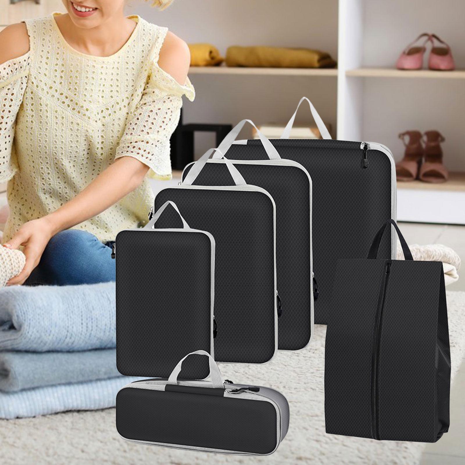 6x Luggage Organizer Pouches Travel Essentials Travel Luggage Organizer Bags black