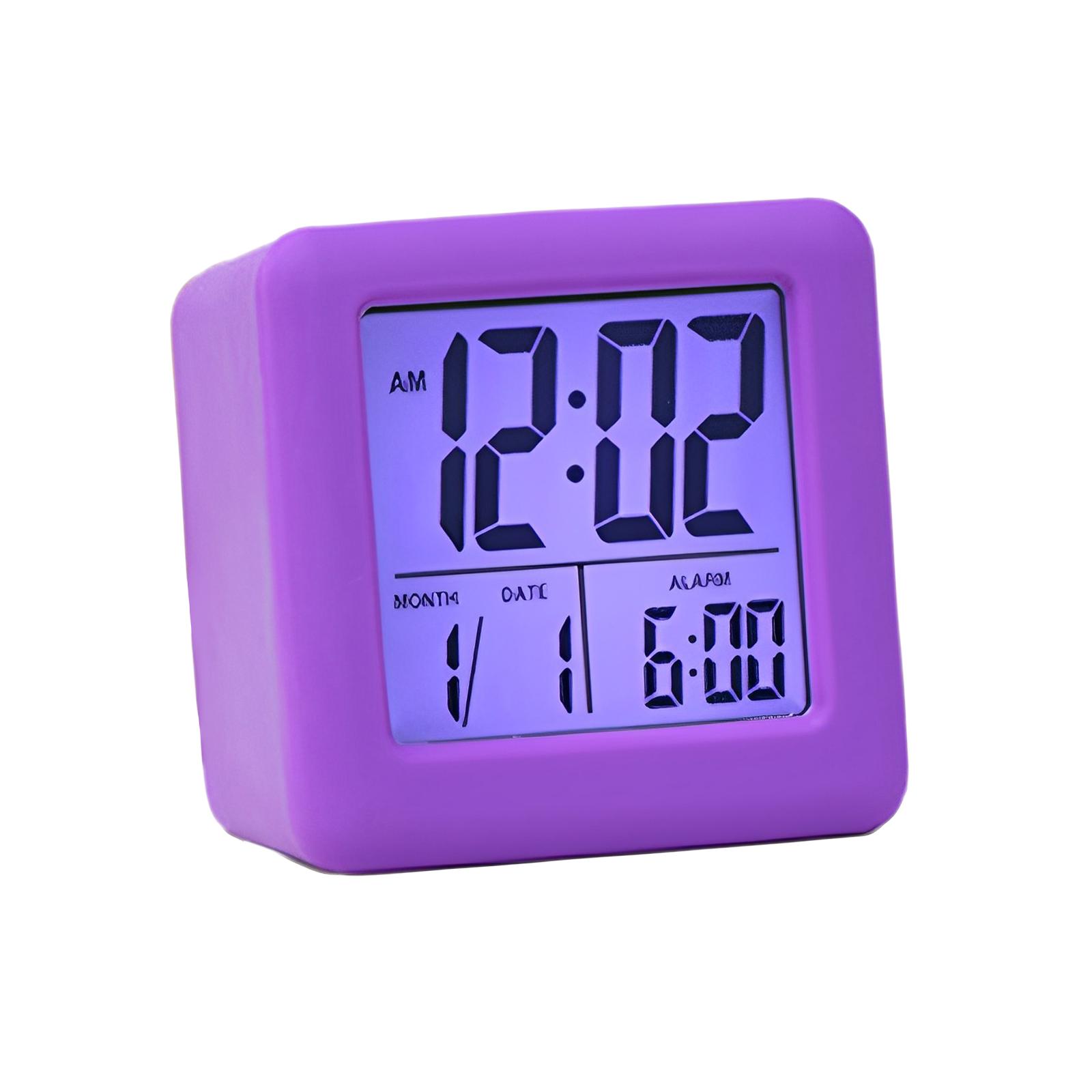 Alarm Clock for Bedroom Desktop Clock Multifunctional Electronic Table Clock Purple