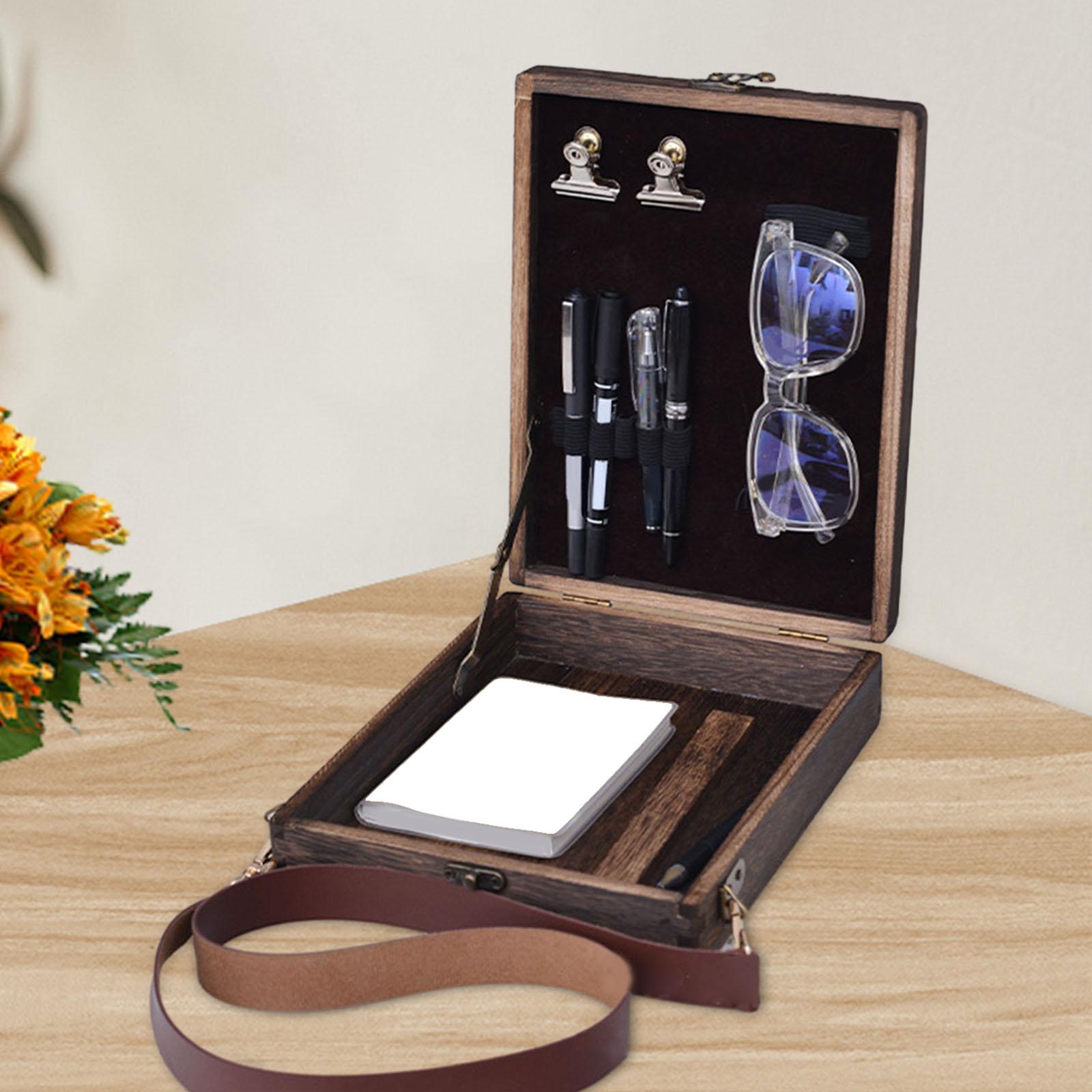 Writers Messenger Wood Box Trend Shoulder Bag for Brush Sketching Pen