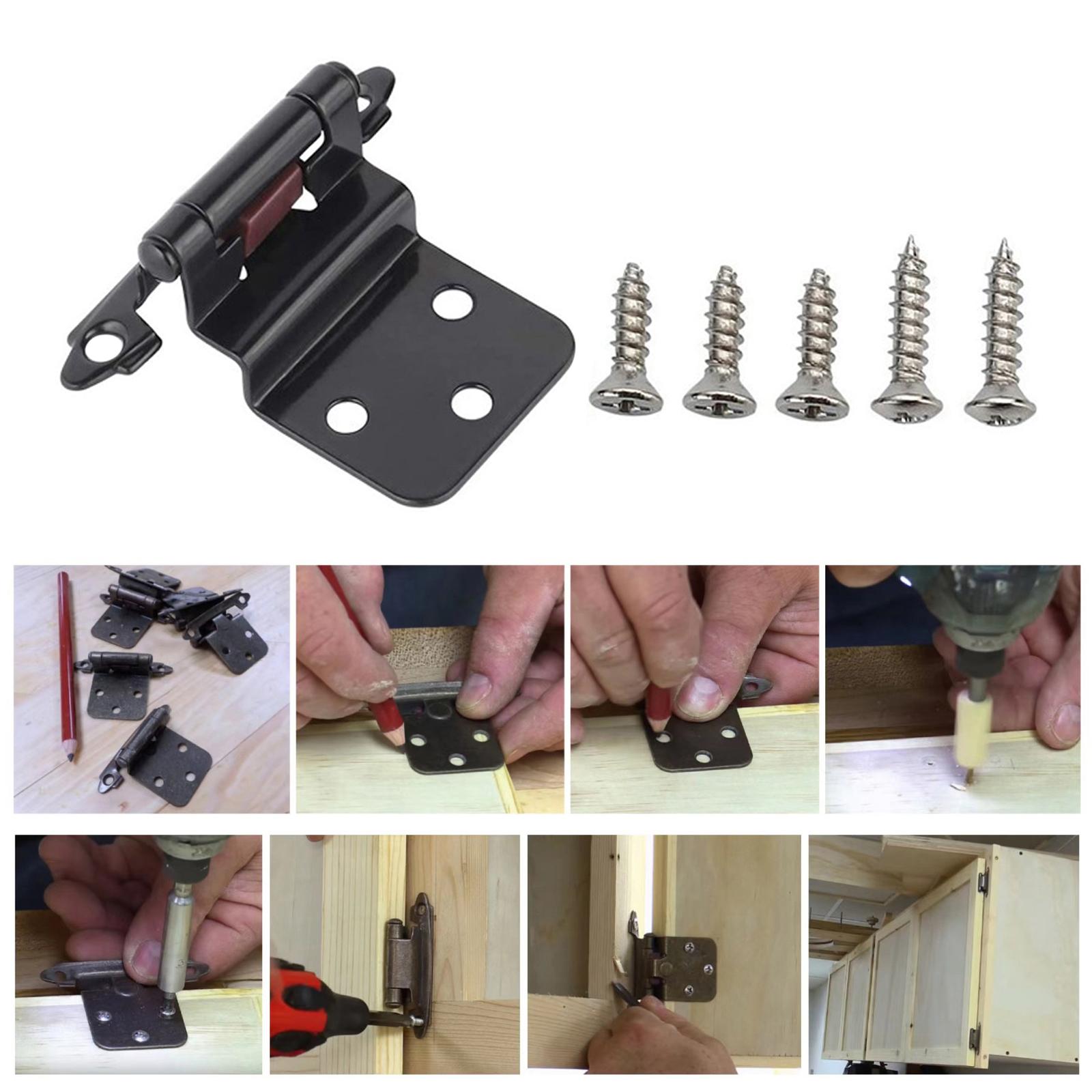 Cabinet Door Hinges Sturdy with Screws Black Cabinet Hardware Cabinet Hinges