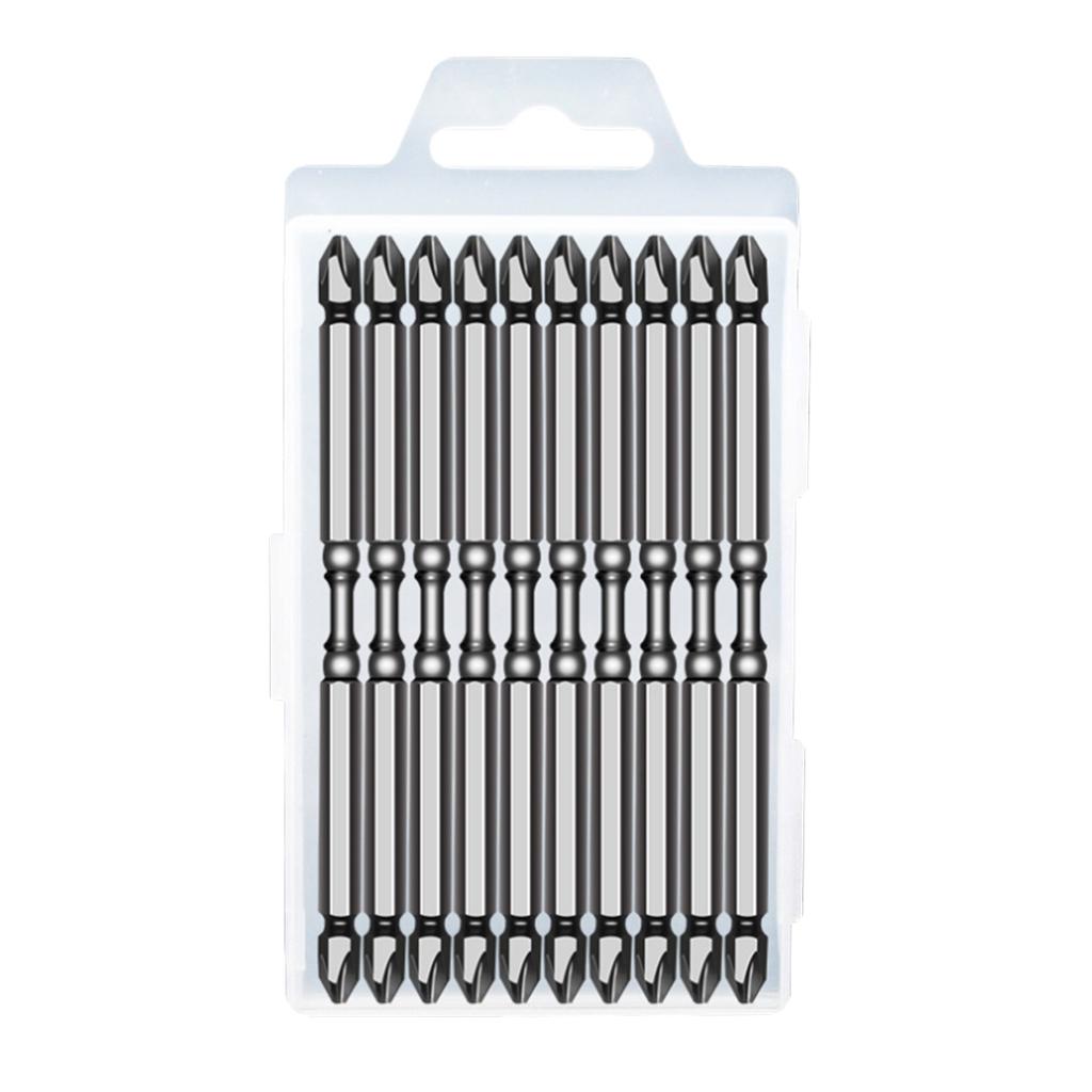 10pcs Double Screwdriver w/ Magnet Ring Hex Shank Electric Screwdriver Bit E
