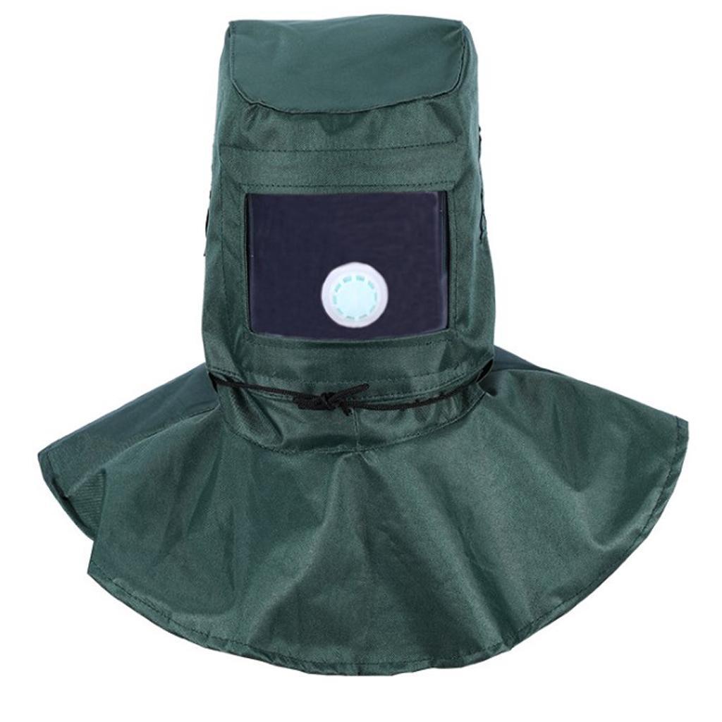 Industrial Sand Blasting Hood Mask Anti Wind Protective Mask Tool Green