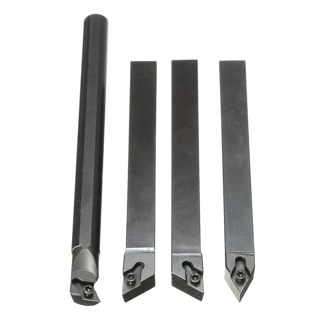 4pcs Lathe Turning Tool Holder+4Pcs DCMT0702 Inserts+ 4pcs T8 Wrenches Kit