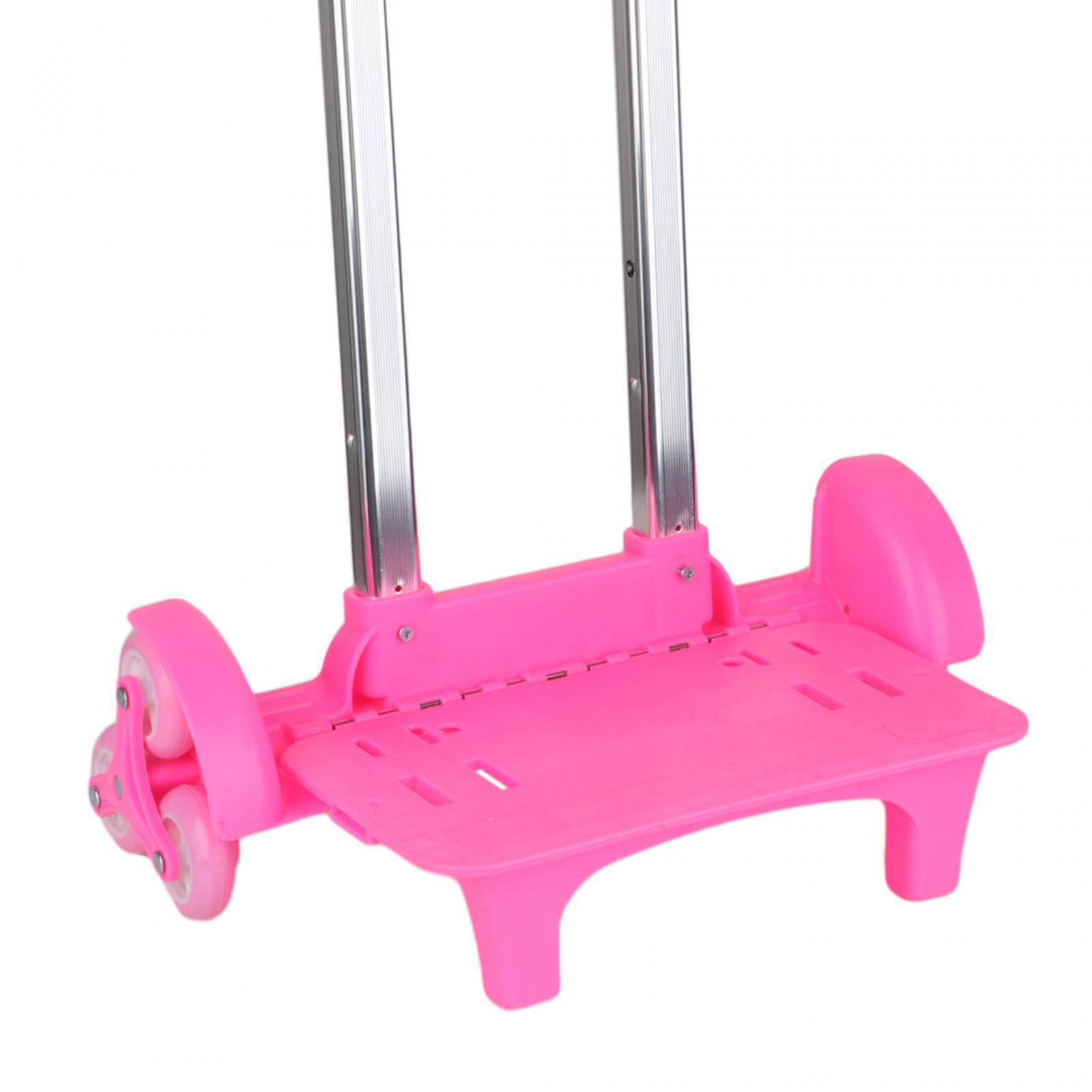 Stair Climbing Cart Folding Hand Cart Moving Cart for Office Multifunctional Pink