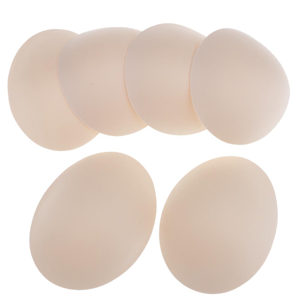 3 Pairs Beige Soft Round Bra Pads Inserts for Sports Bikini Top Swimsuit Bra