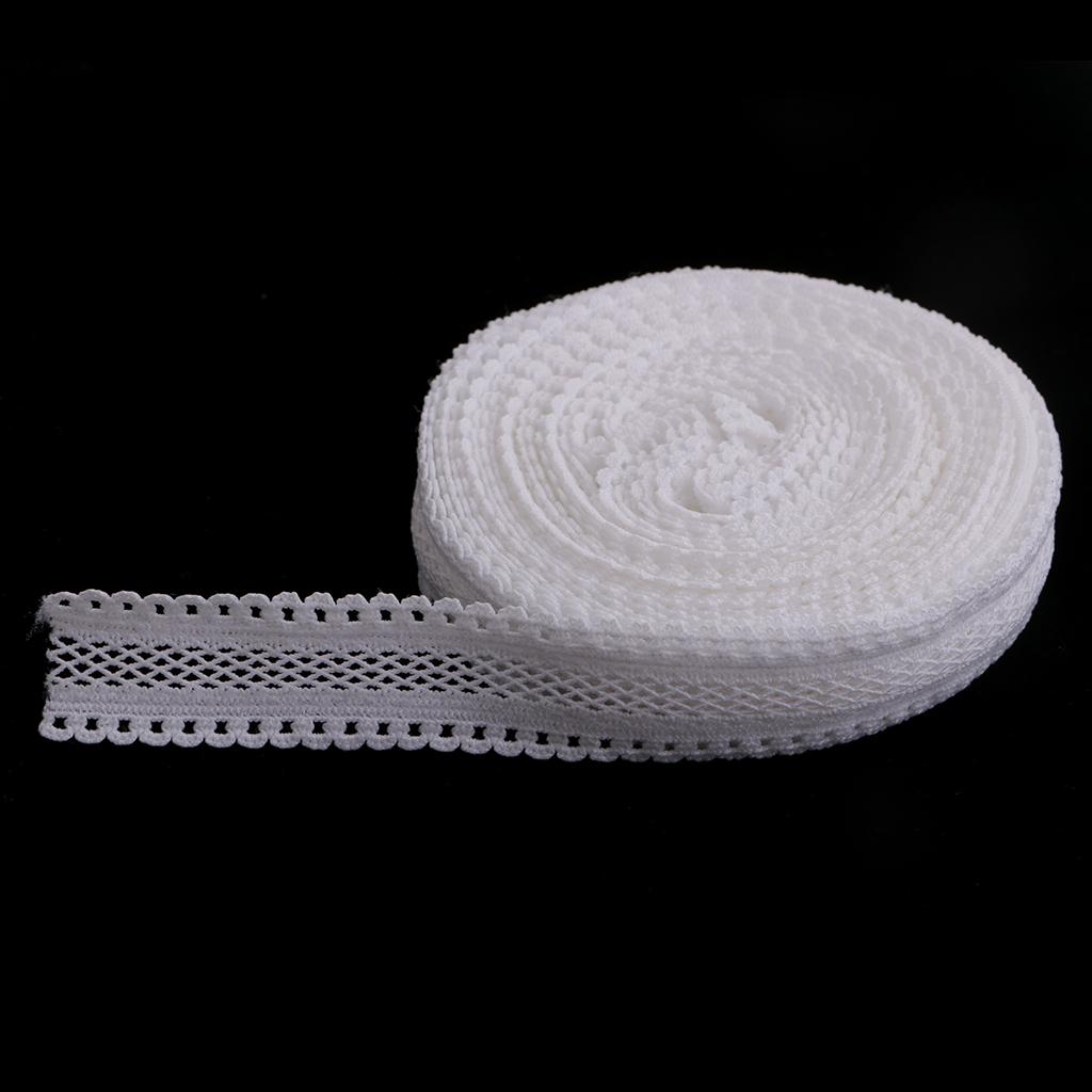 5 Yards 18mm Stretch Elastic Lace Trim Ribbon DIY Sewing Craft White