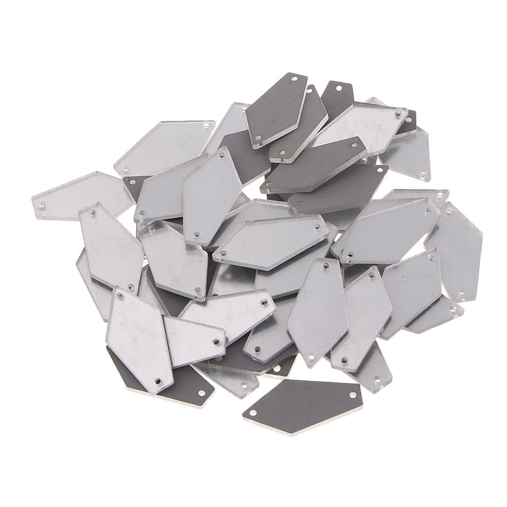 50Pcs Sew on Acrylic Crystal Rhinestones for Woman Dress Clothes Silver