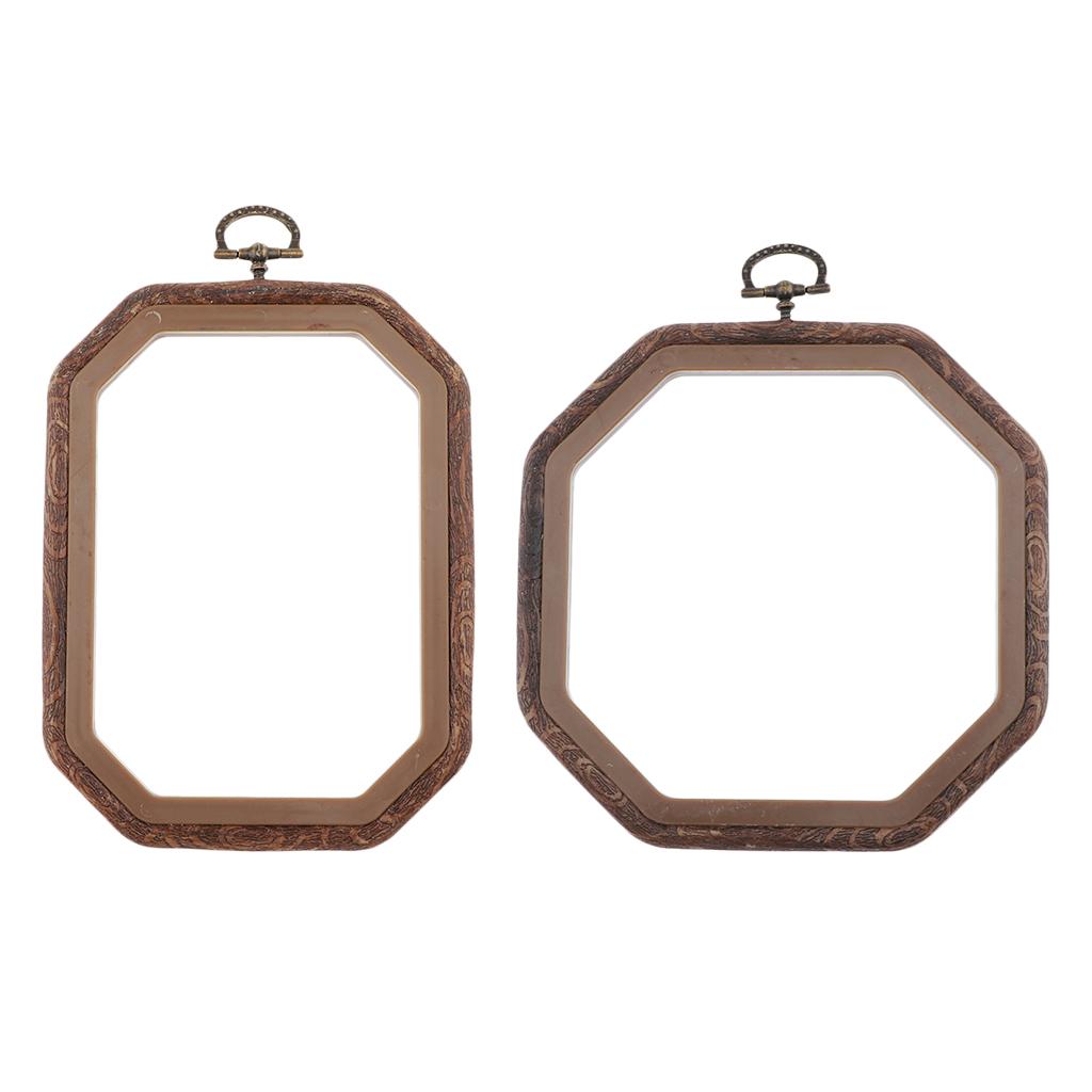 Imitation Wood Embroidery Hoop Frame DIY Craft Accessories Rectangle 11x15cm