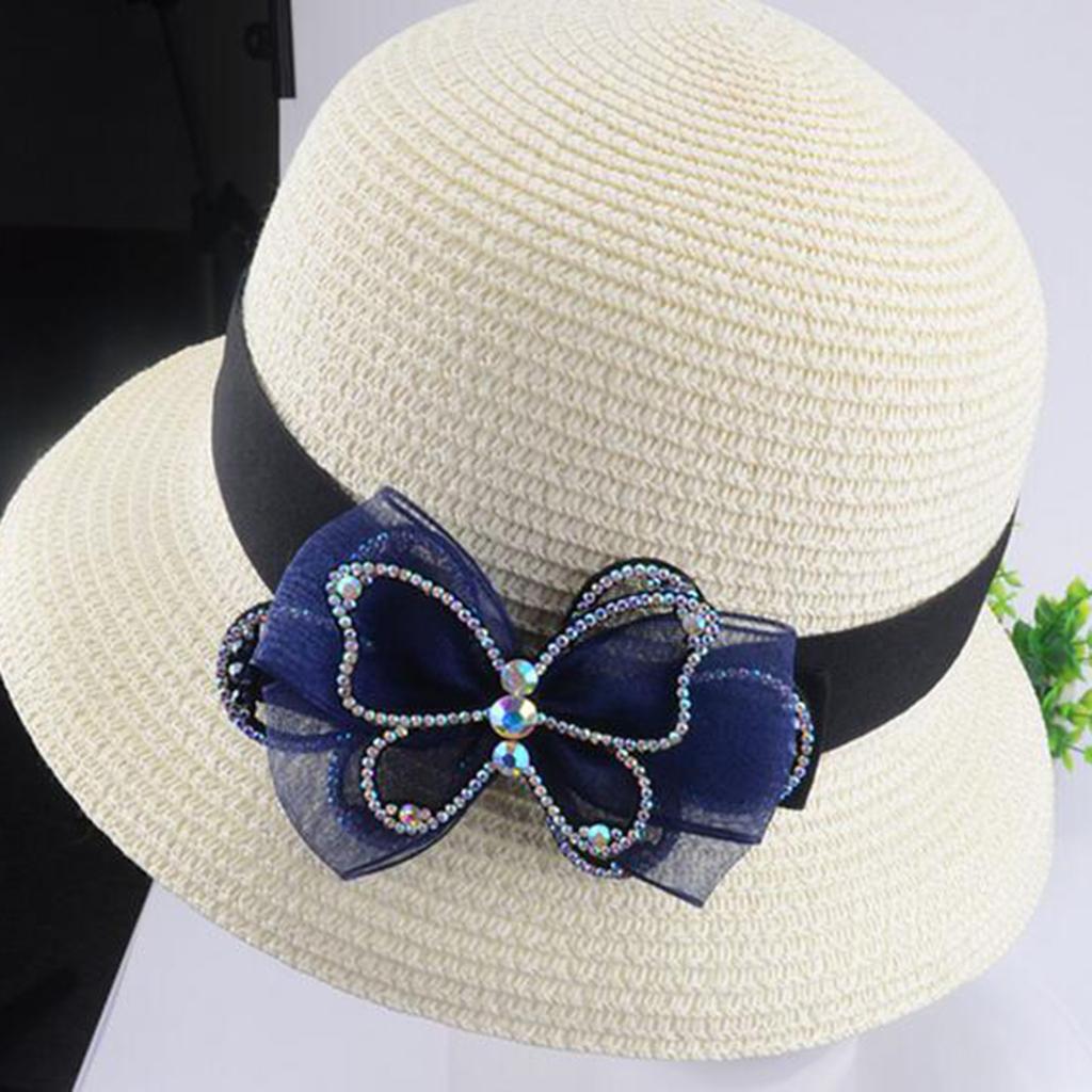 Rhinestone Bowkont Lace Patches DIY Clothes Hats Bags Shoes Applique Blue
