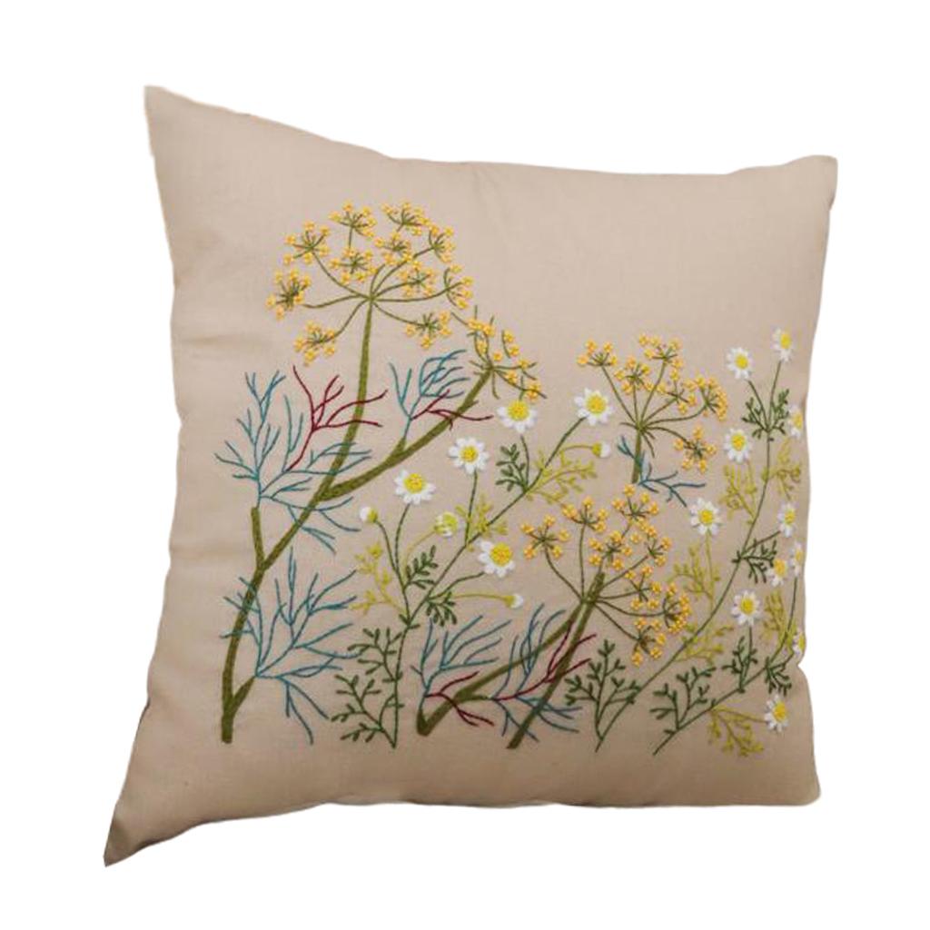 4 Pieces DIY Embroidery Kit Pillow Case Handmade Tool For Beginners